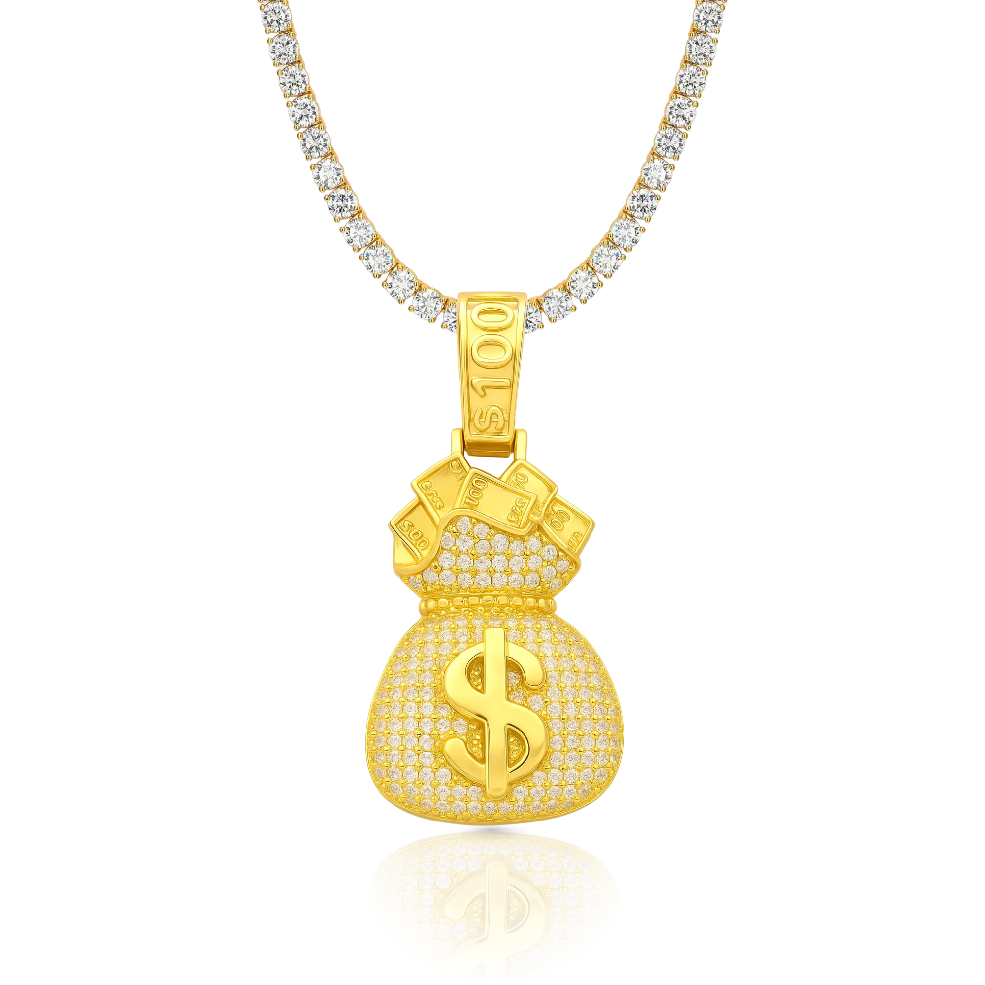 Hundo Bag Diamond Bag Gold Pendant