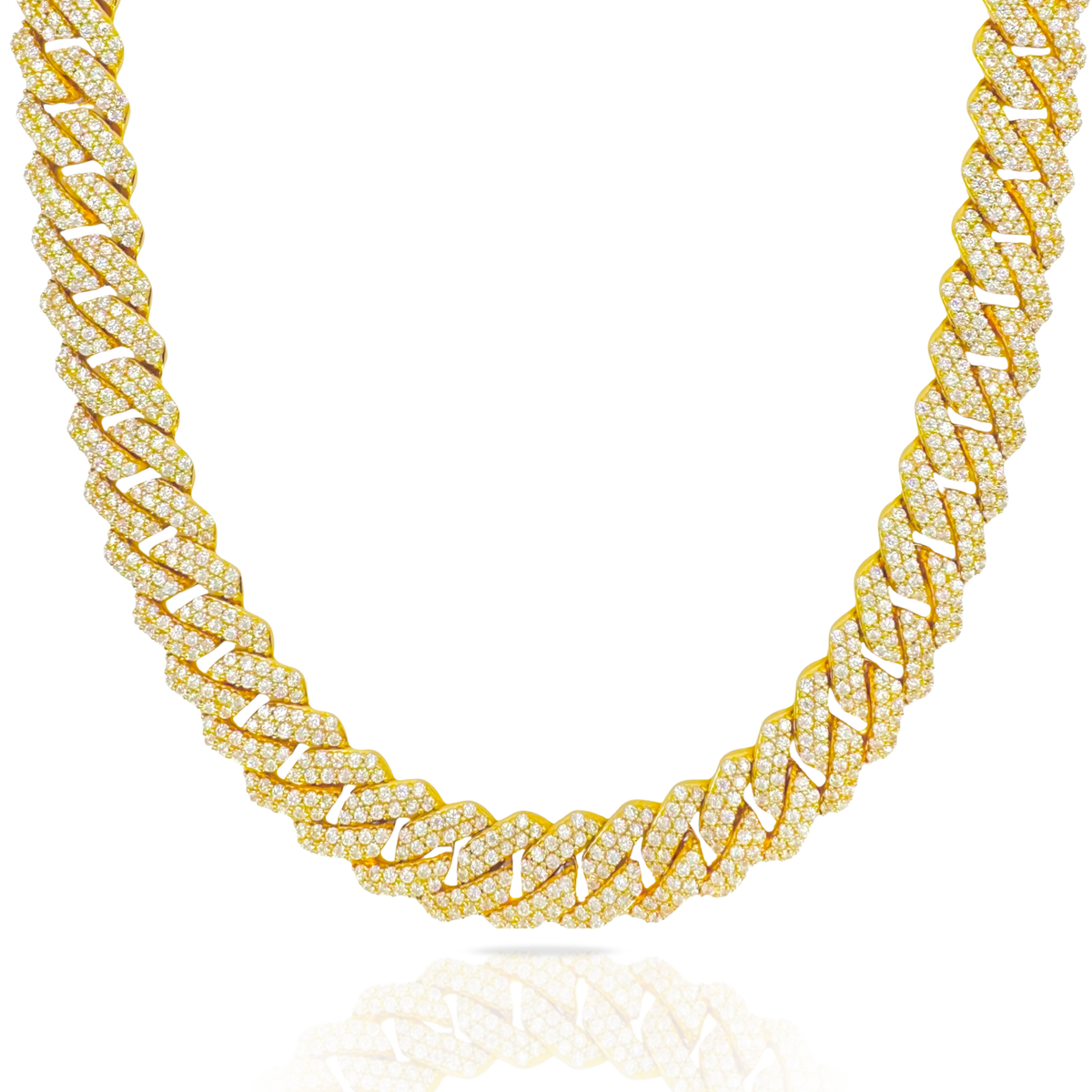 Diamond Prong Chain 16mm – GoldStarsDC Jewelry Co.