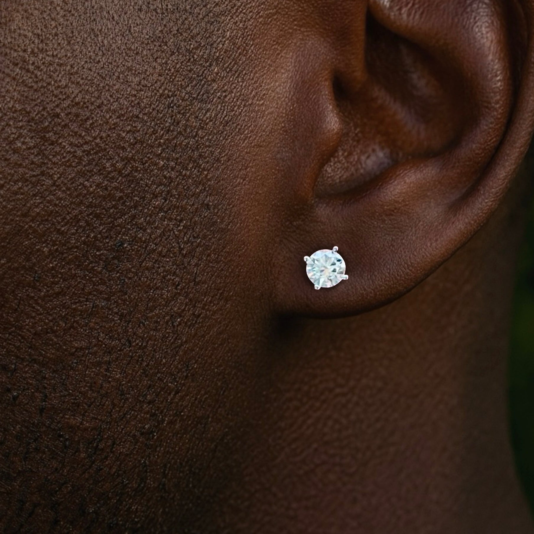 Moissanite Classic Silver Diamond Earrings .06cts