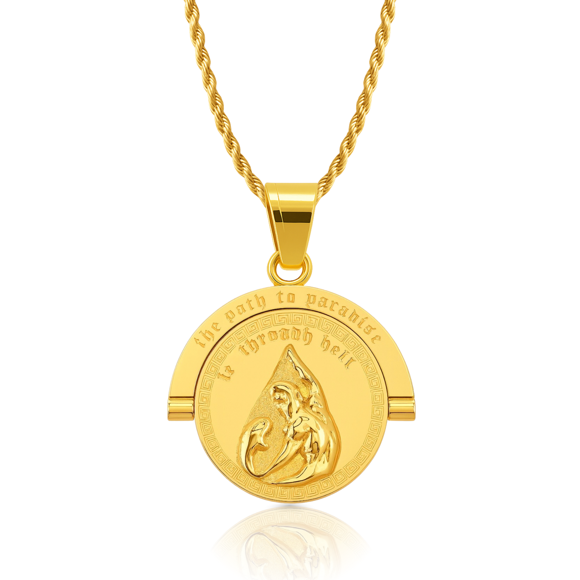 Double Sided Coin Gold Pendant