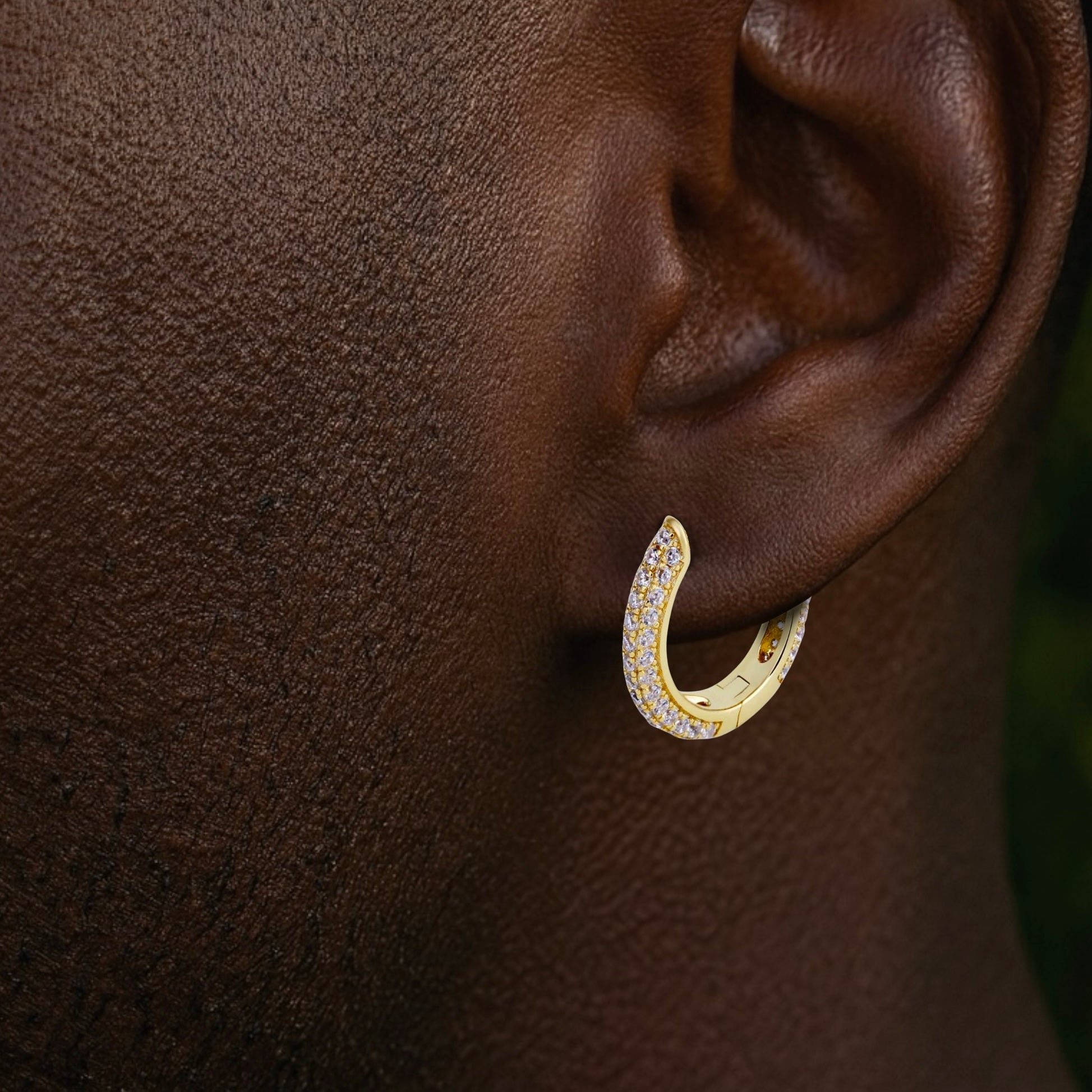 Hoop Diamond Gold Earrings