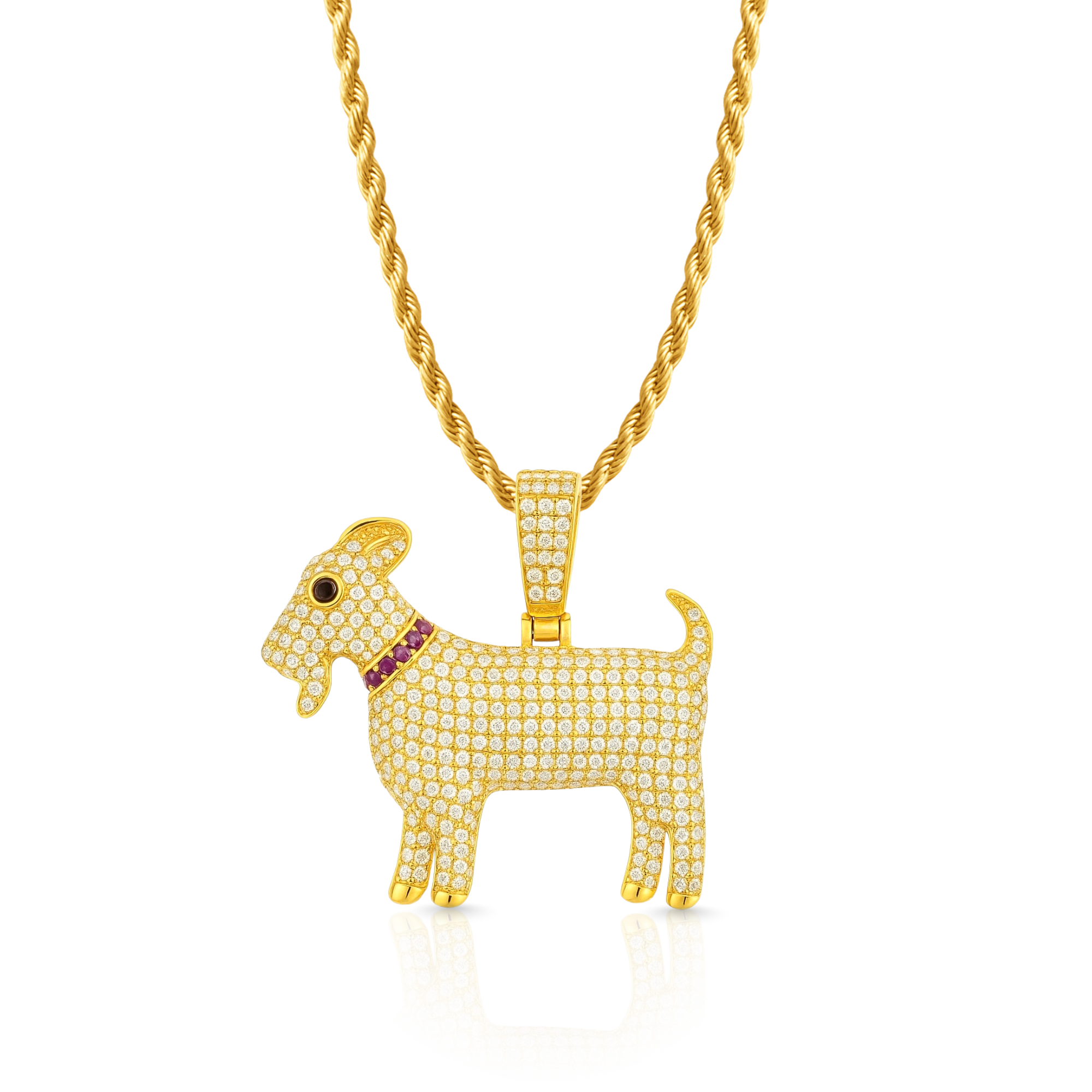 Goat Diamond Gold Pendant