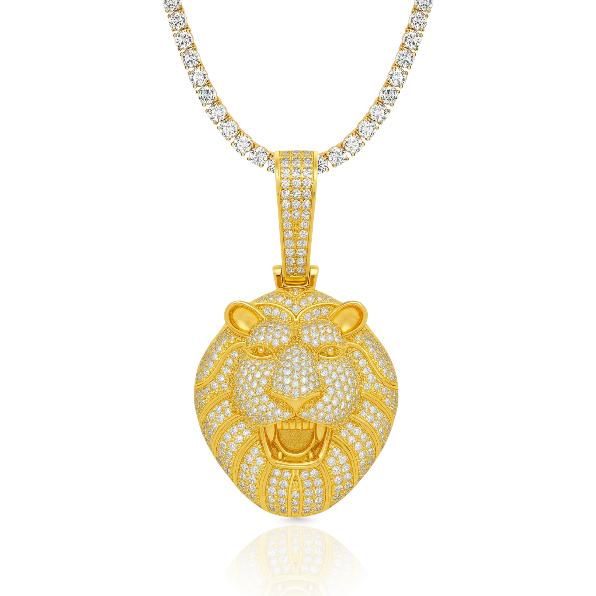 Lion Diamond Gold Pendant