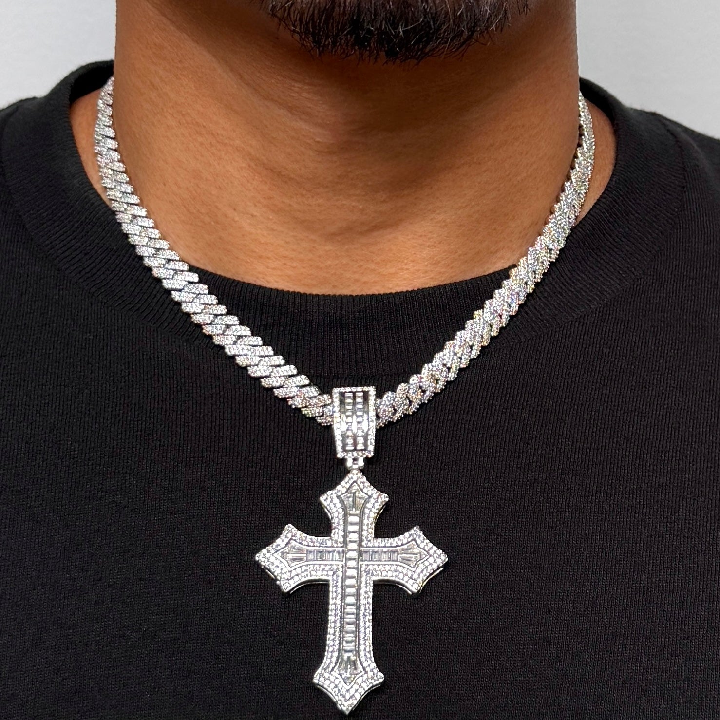 Large Cross Diamond Pendant