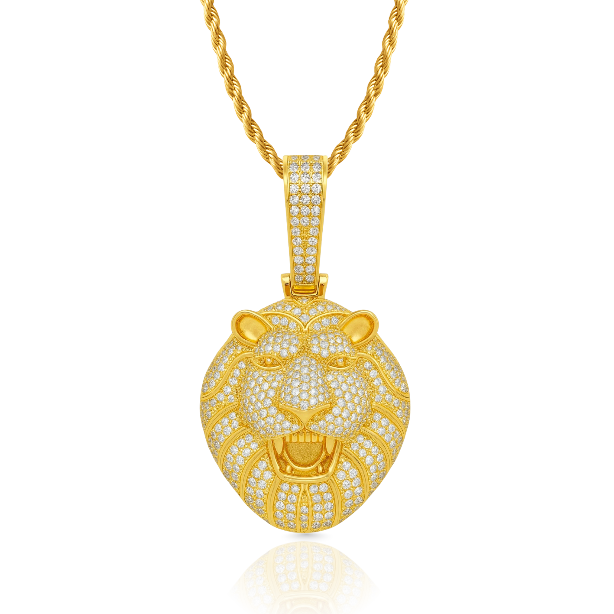 Lion Diamond Gold Pendant