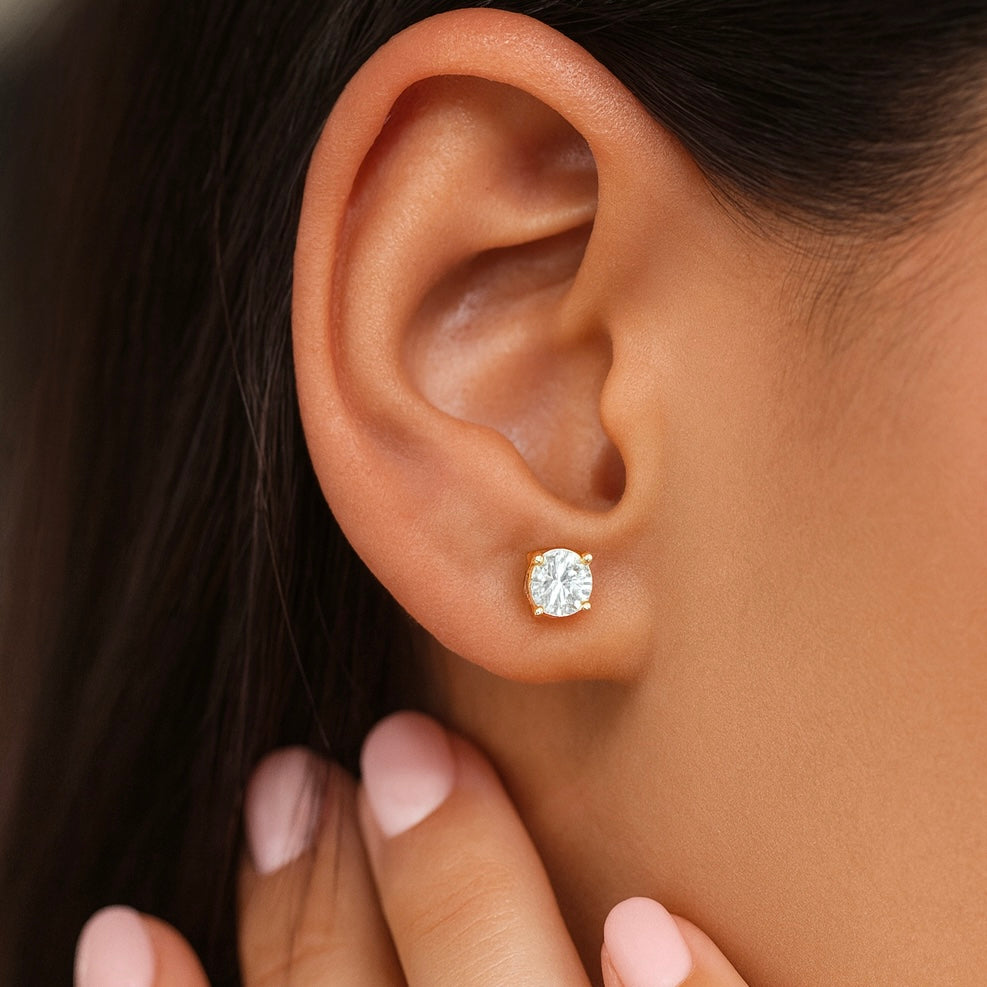 Brilliant Star Diamond Gold Earrings