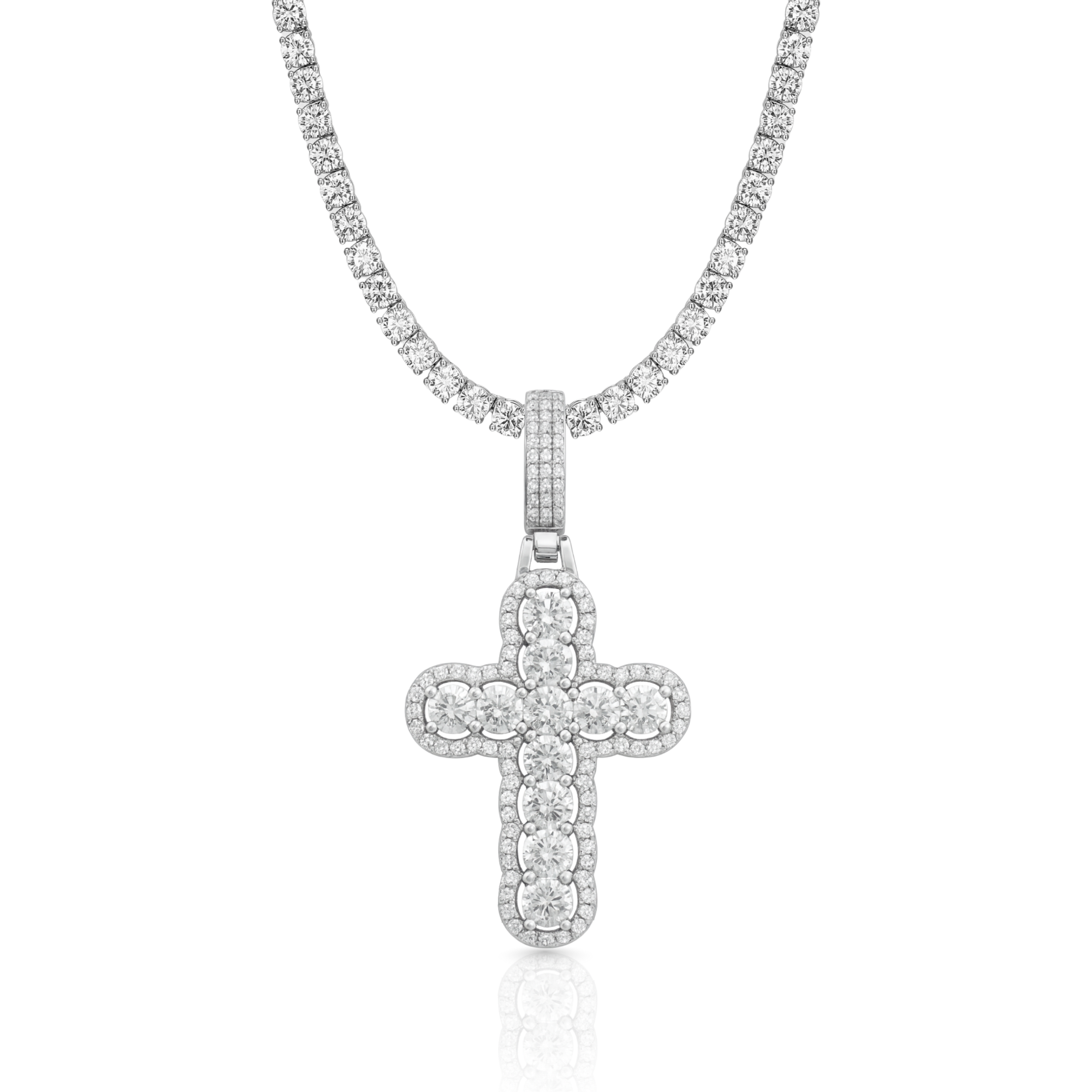 Round Cross Diamond Pendant