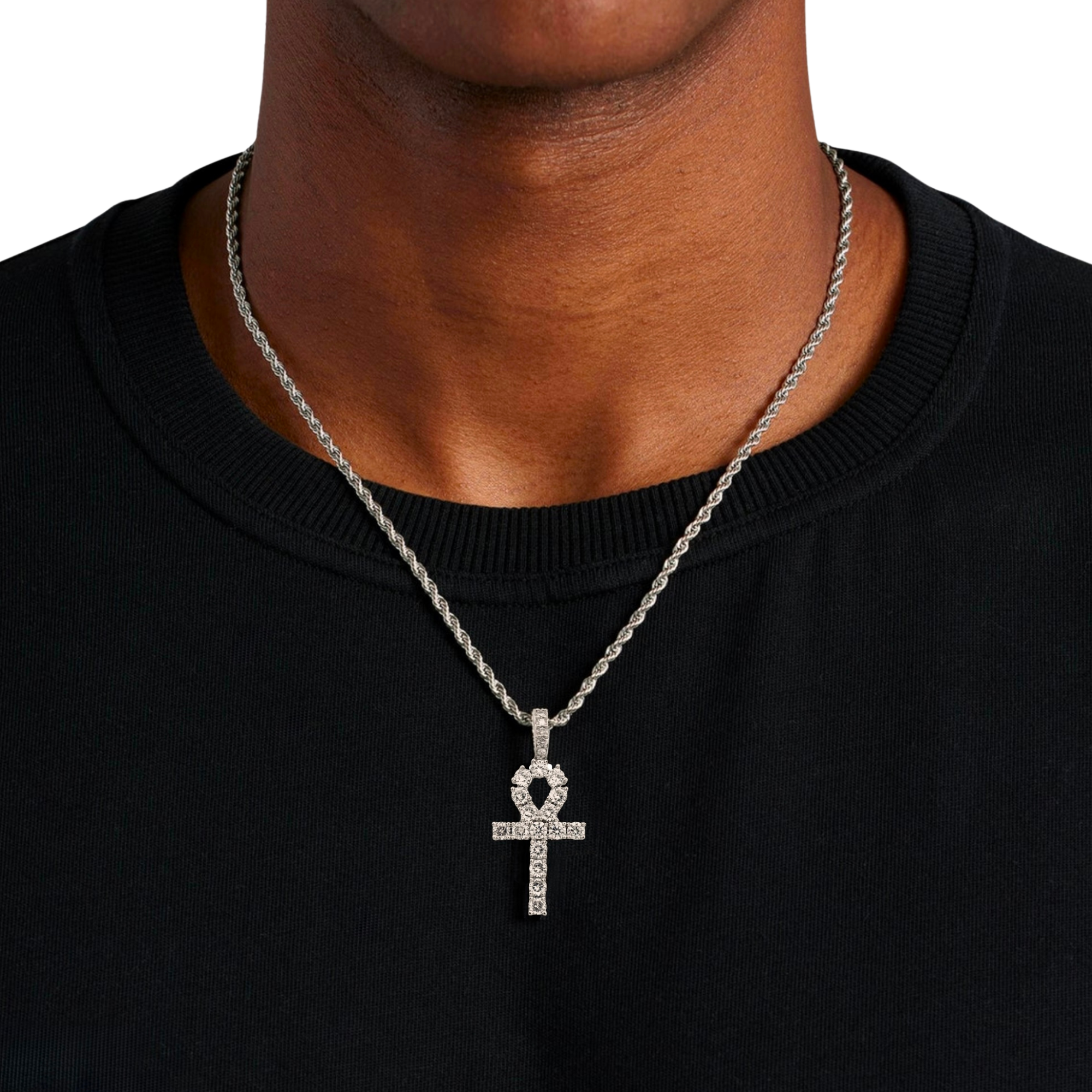 Ankh Cross Diamond Pendant