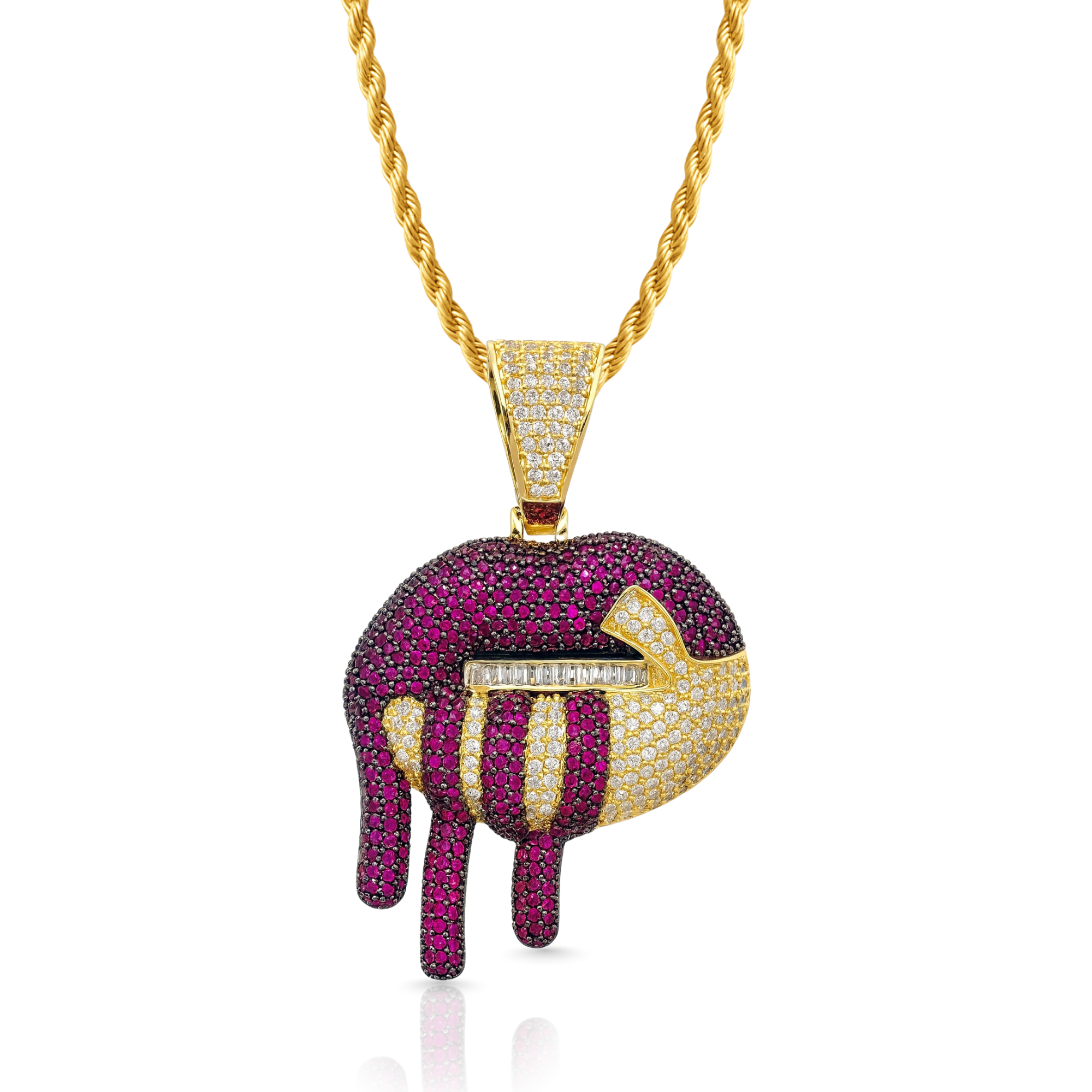 Drip Lip Diamond Gold Pendant