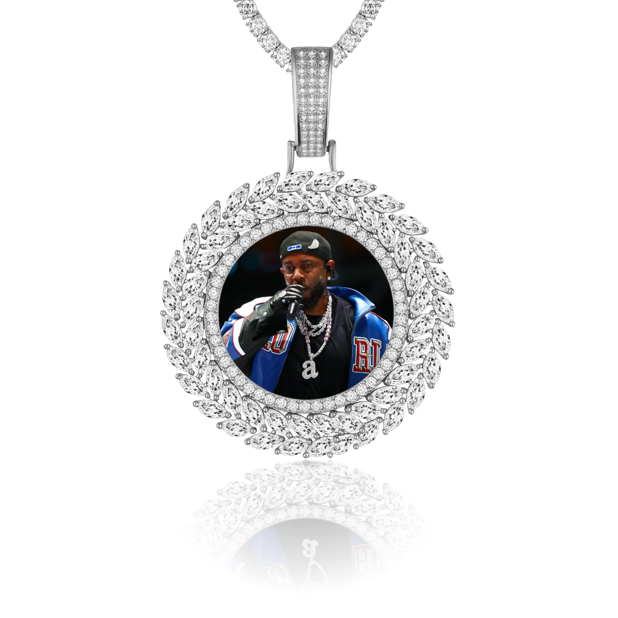 Flower Diamond Photo Pendant