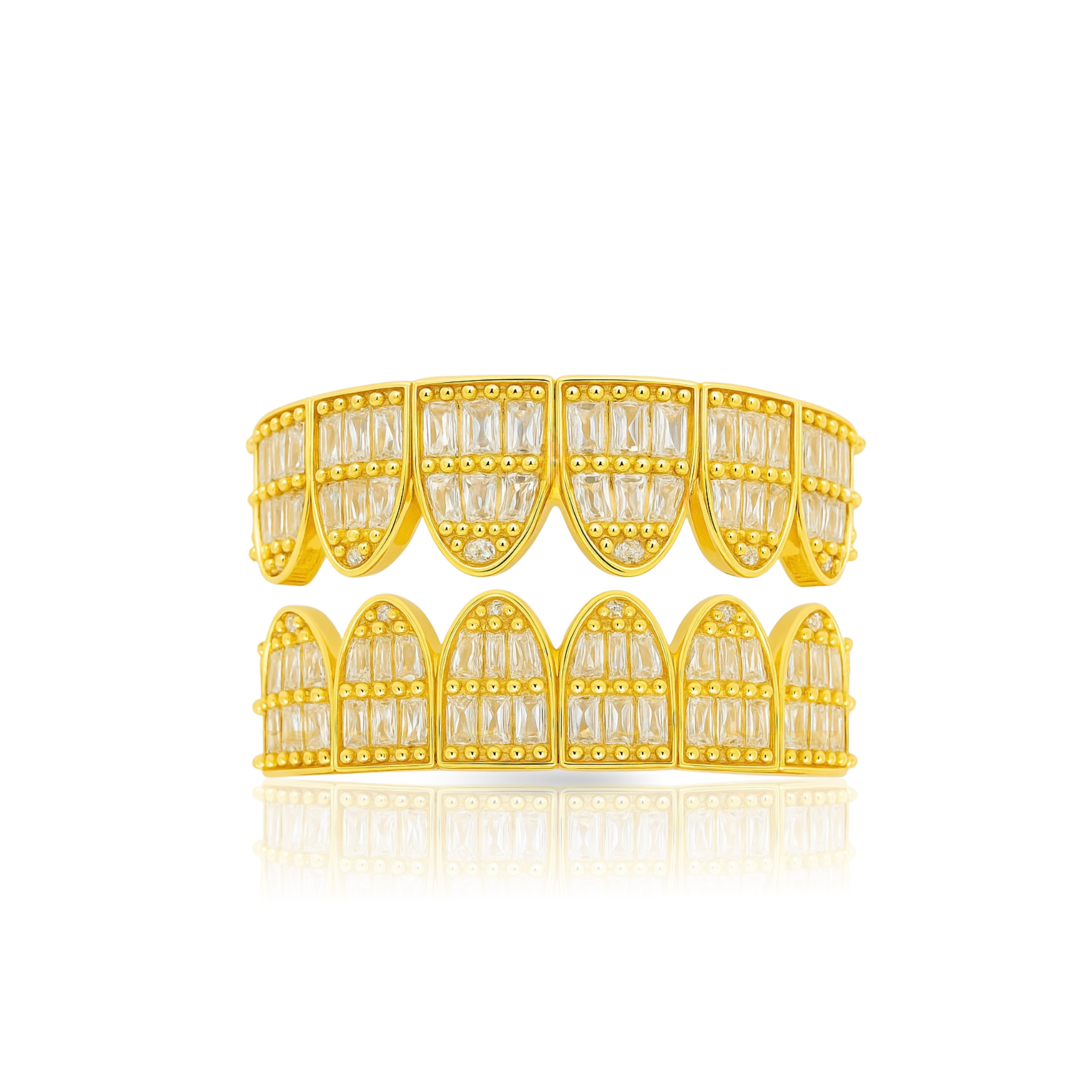 Baguette Gold Diamond Grillz