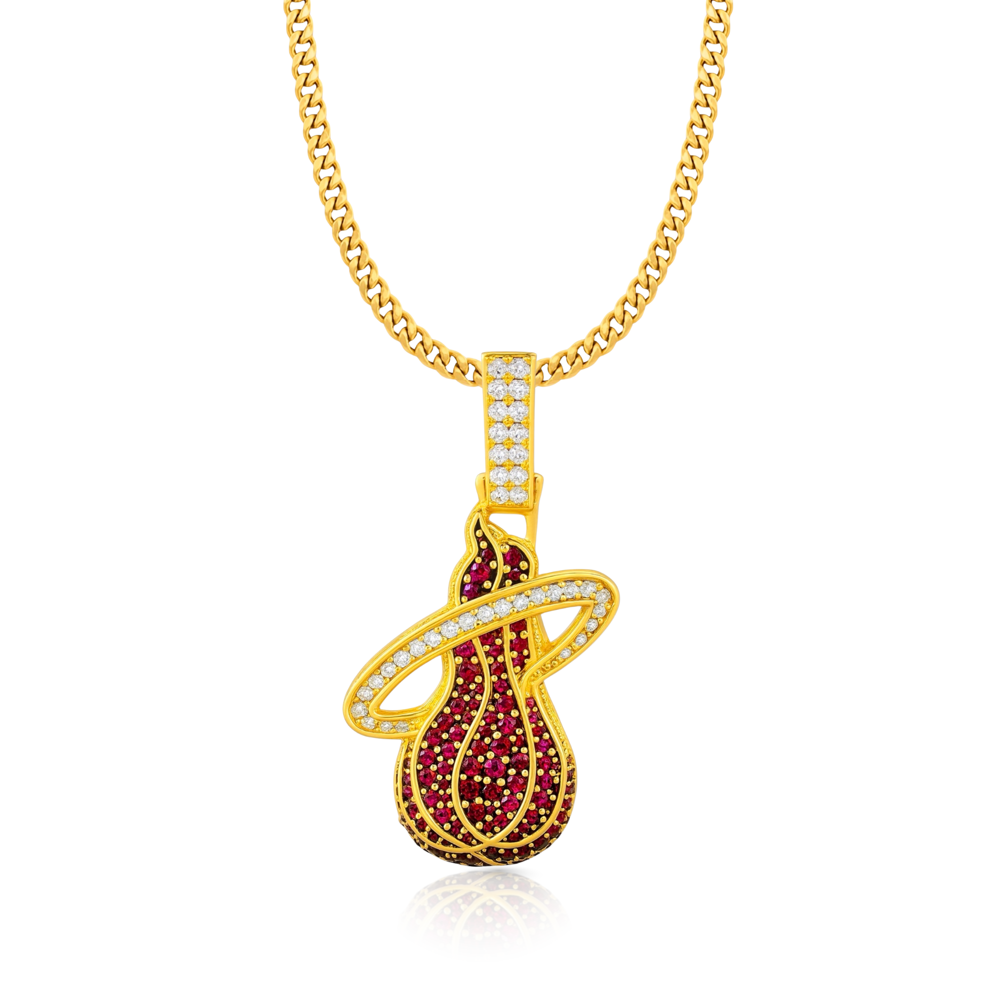 Heat Diamond Gold Pendant