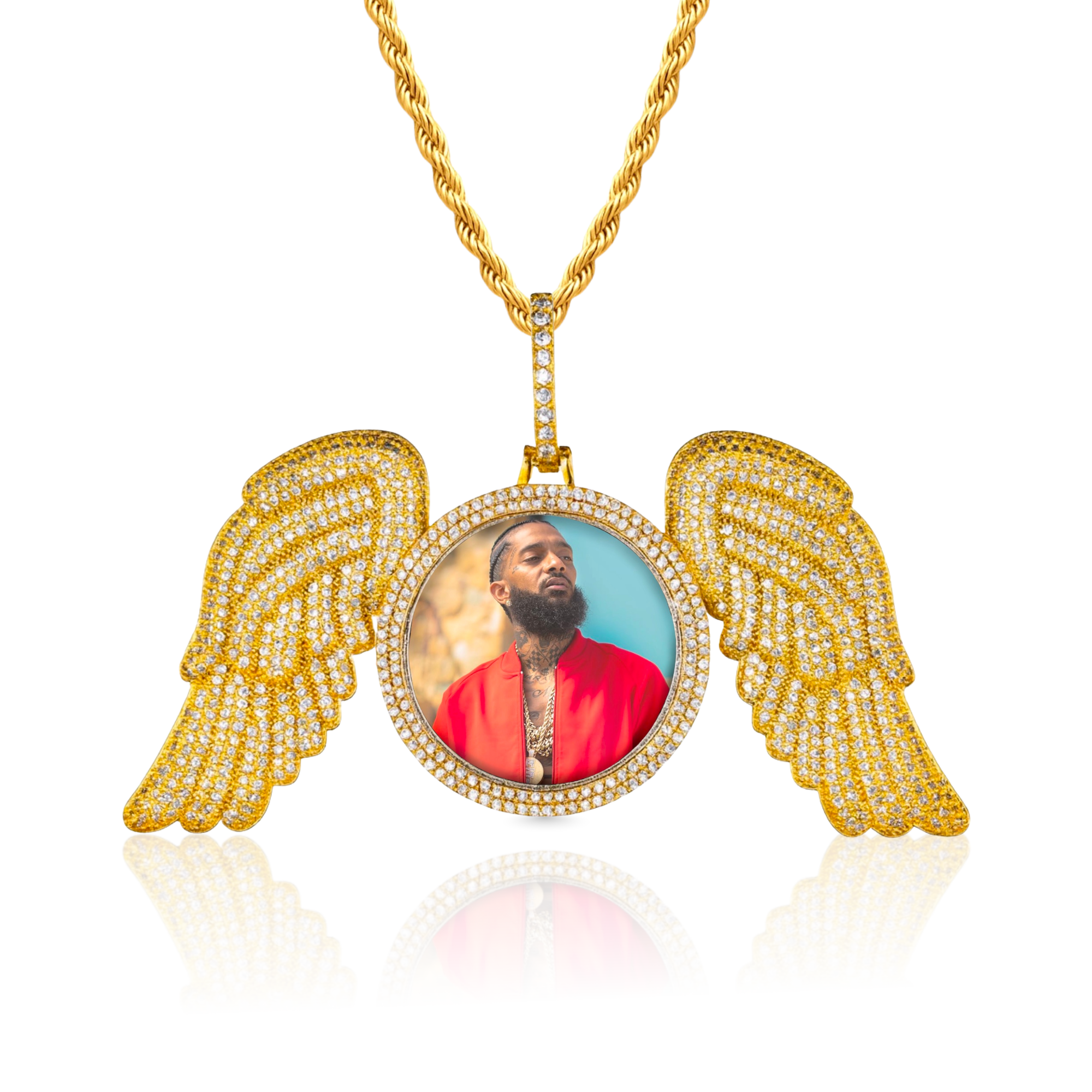 Love Wings Custom Photo Pendant