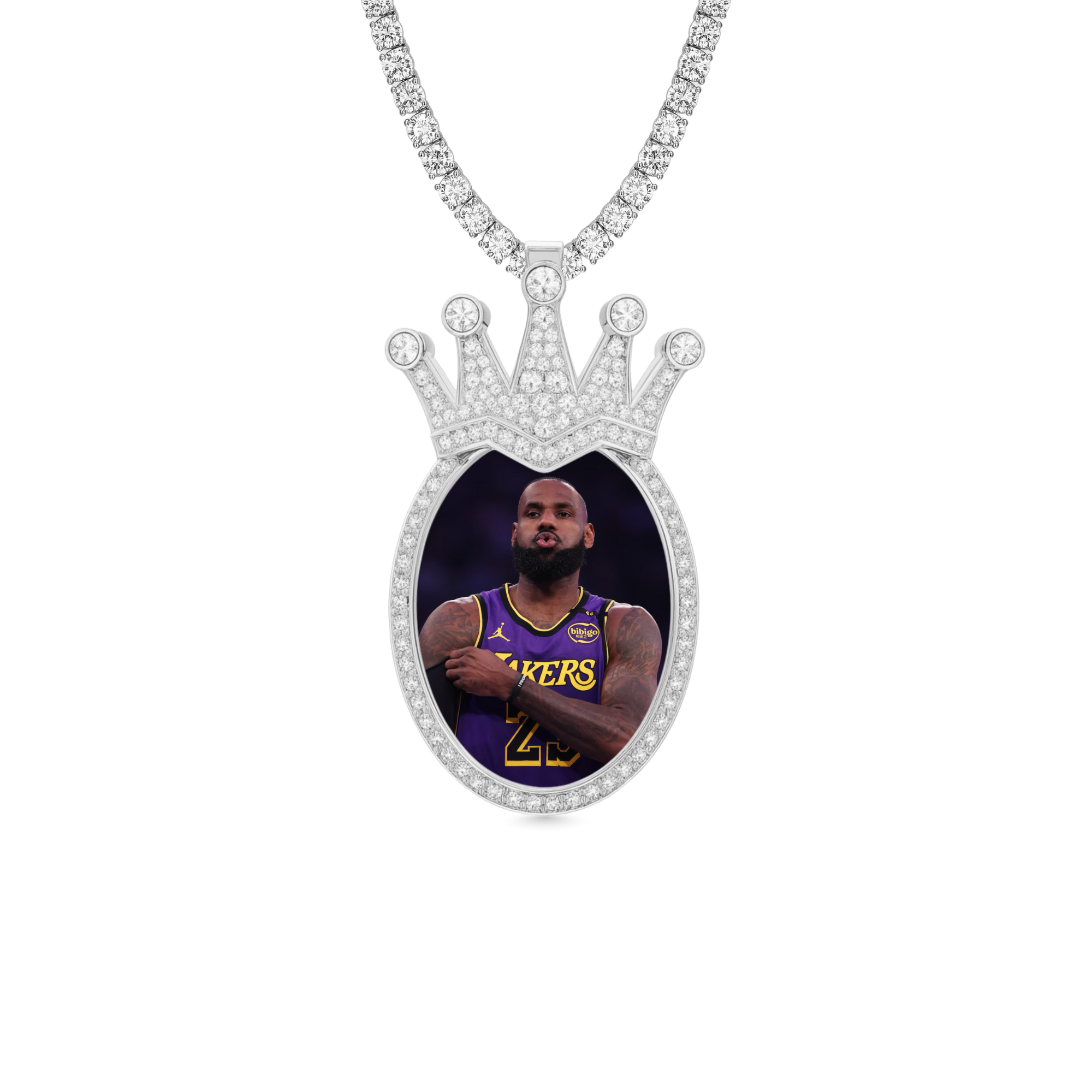 Crown Diamond Custom Photo Pendant