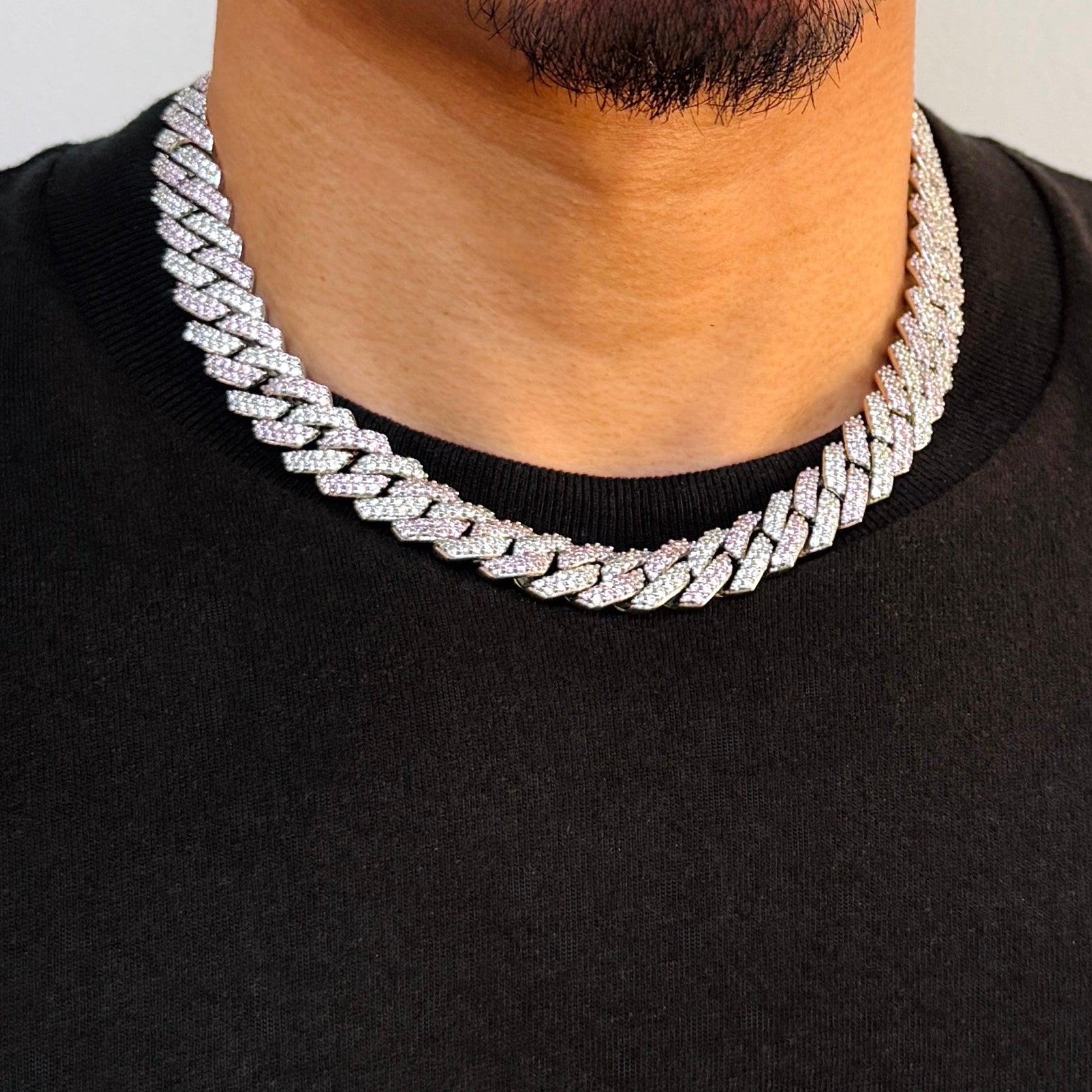 Two Tone Pink Diamond Chain 14mm