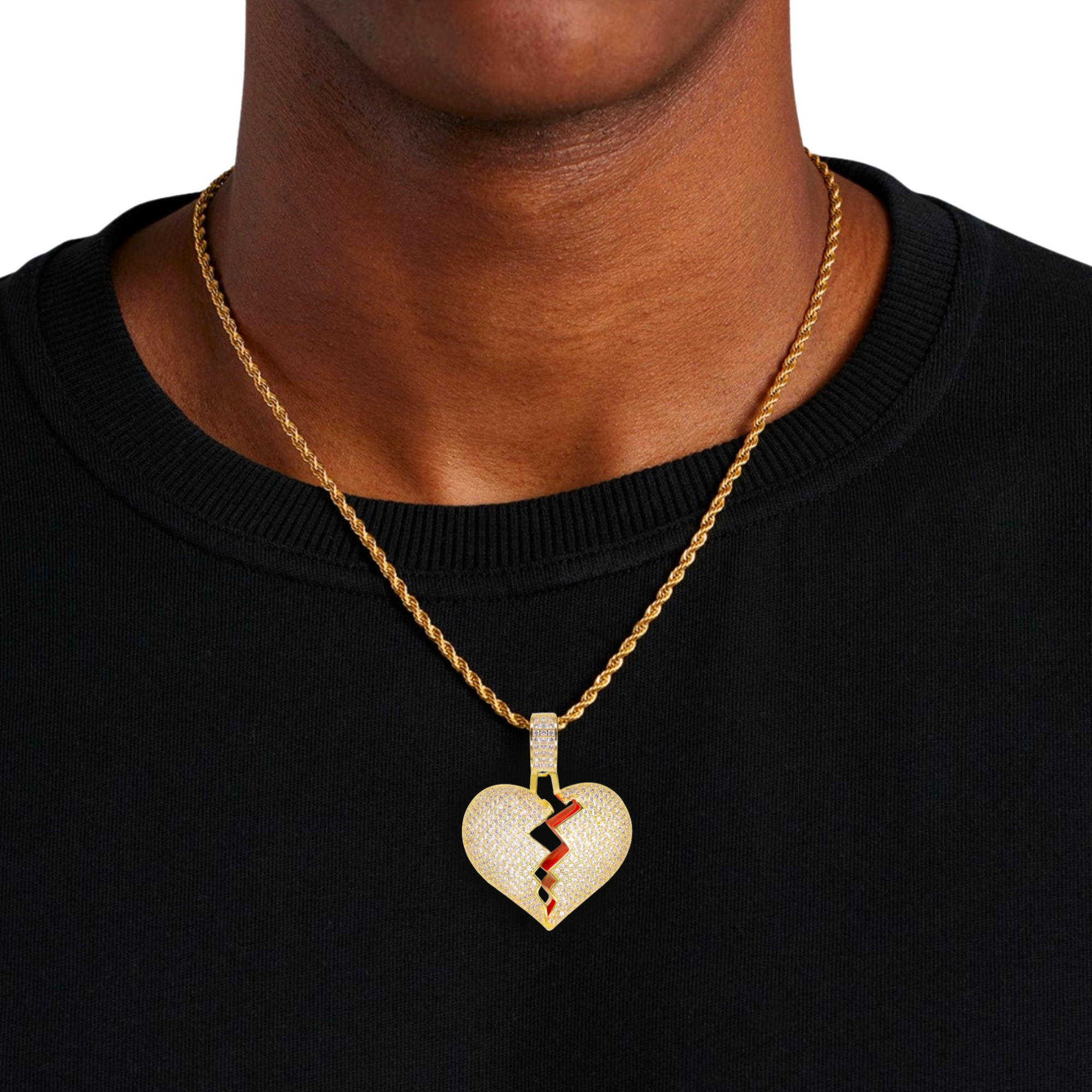 Broken Heart Diamond Gold Pendant