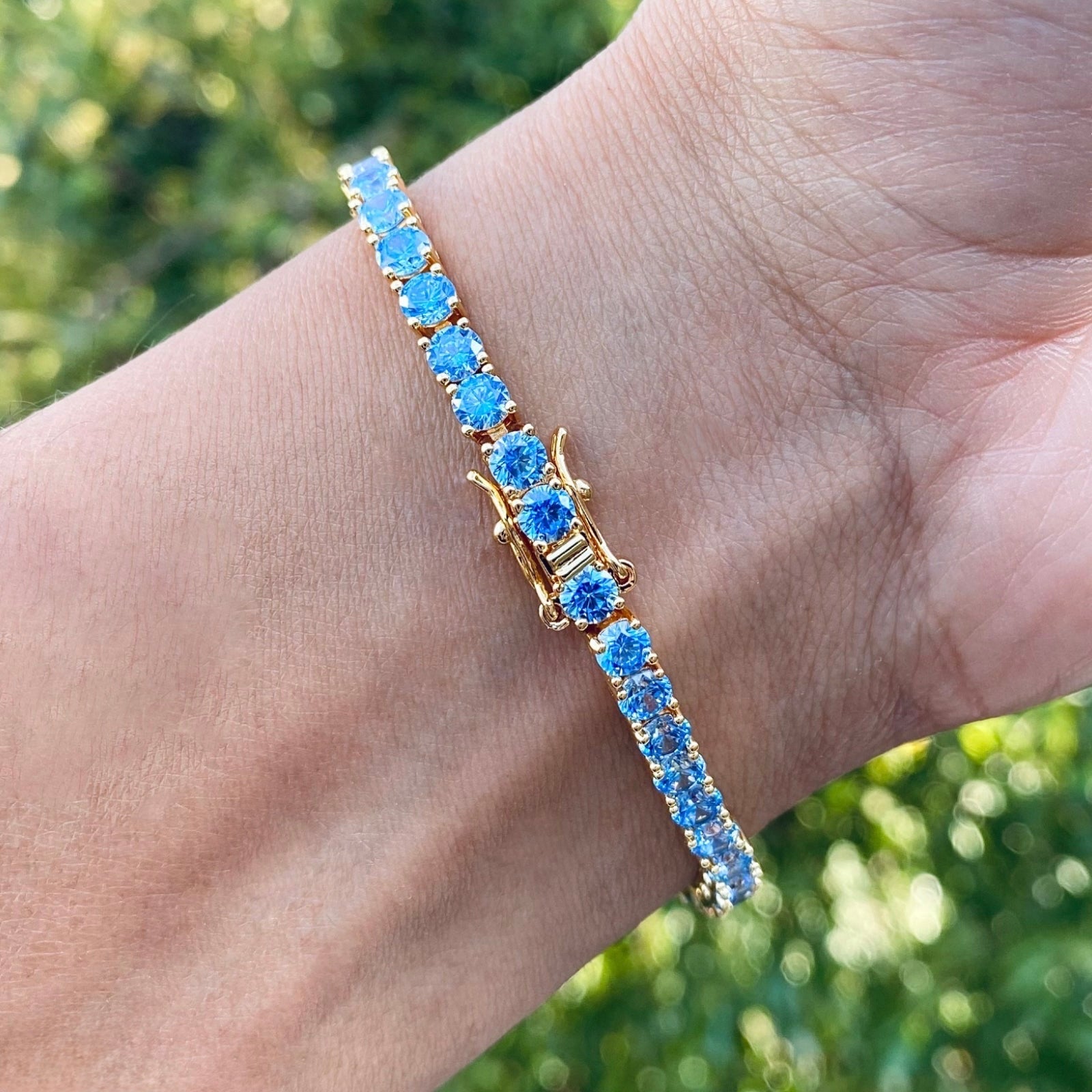 Blue Tennis Bracelet 4mm