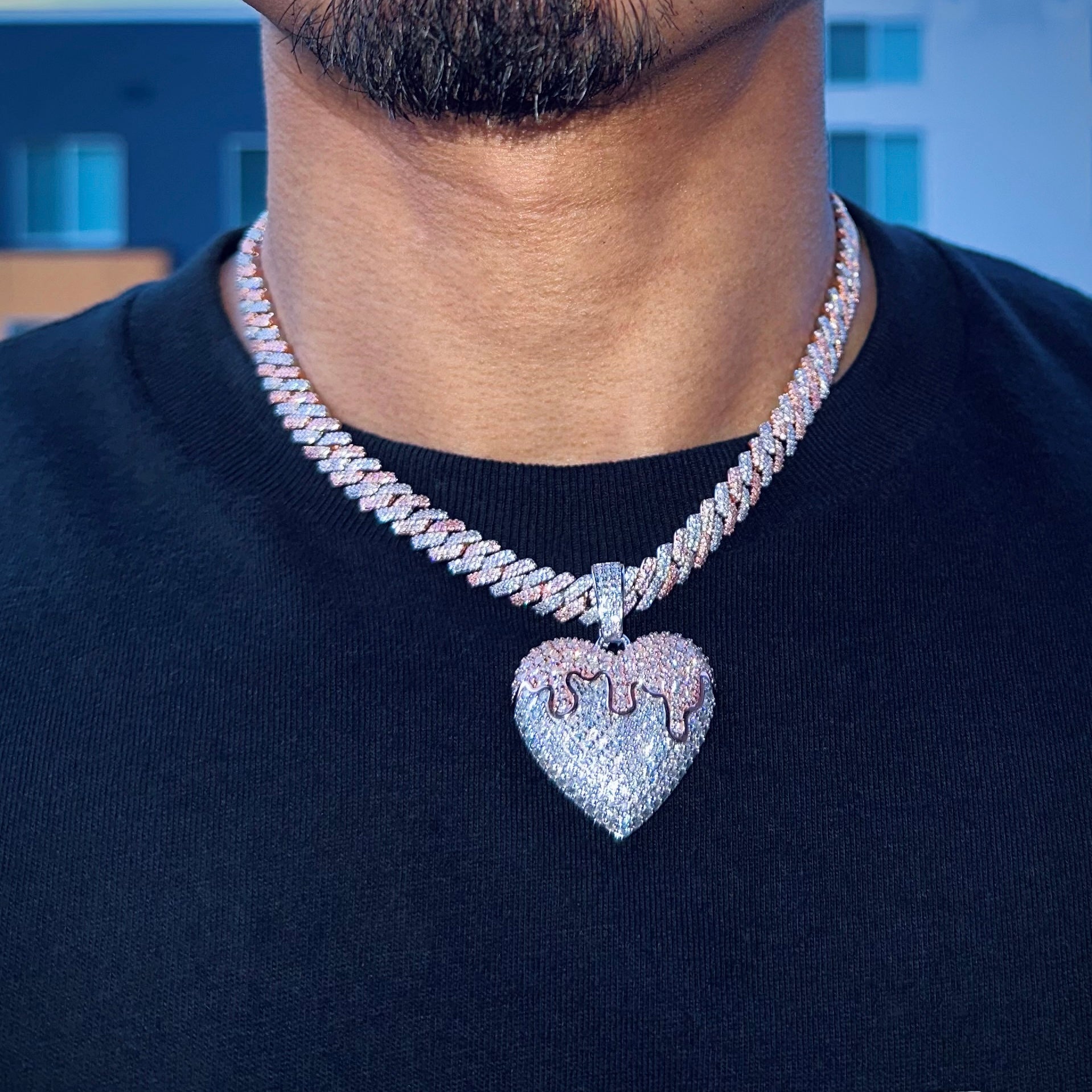 Moissanite Heart Drip Pendant 4.1cts