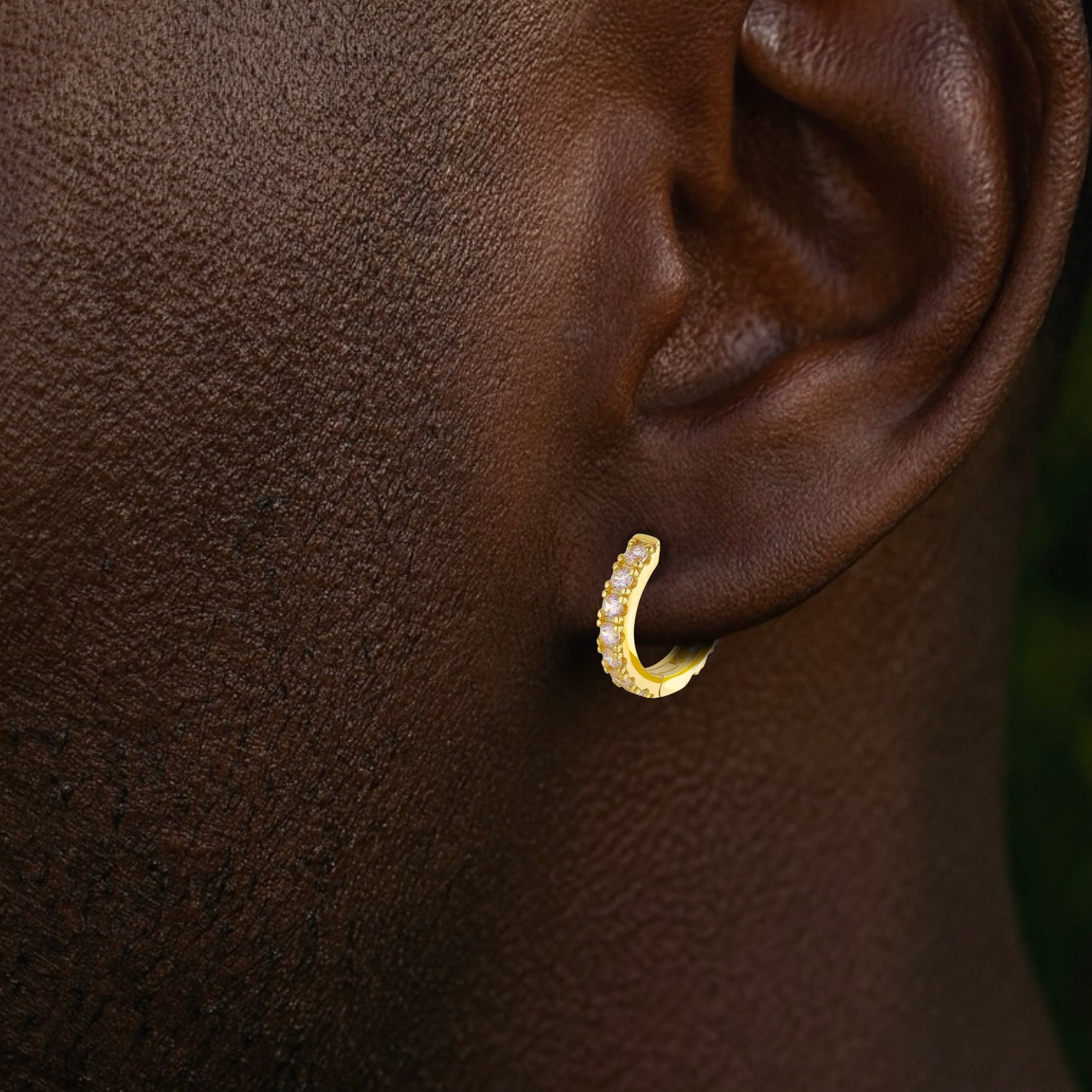 Tennis Hoop Gold Diamond Earrings