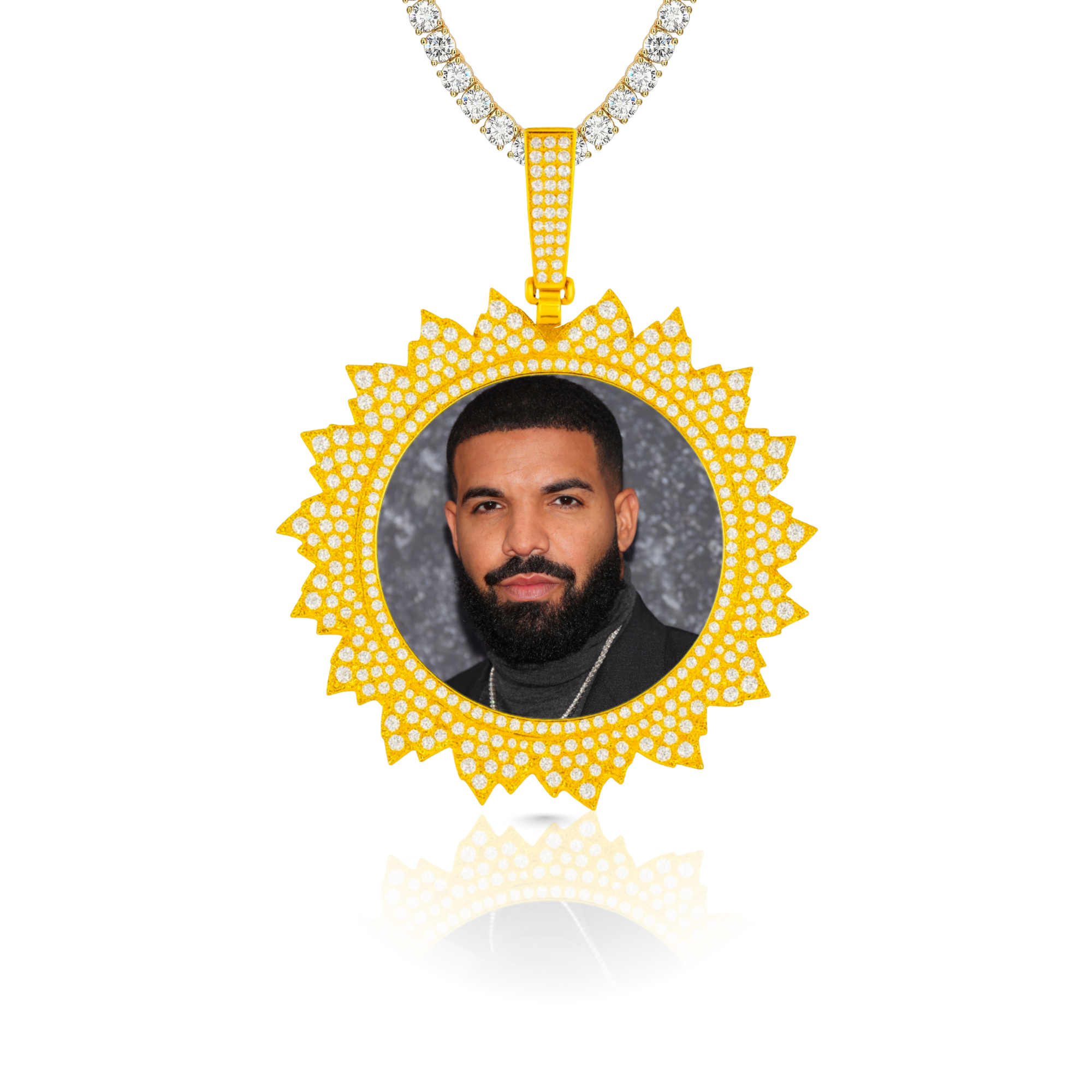 Flame Diamond Custom Photo Pendant