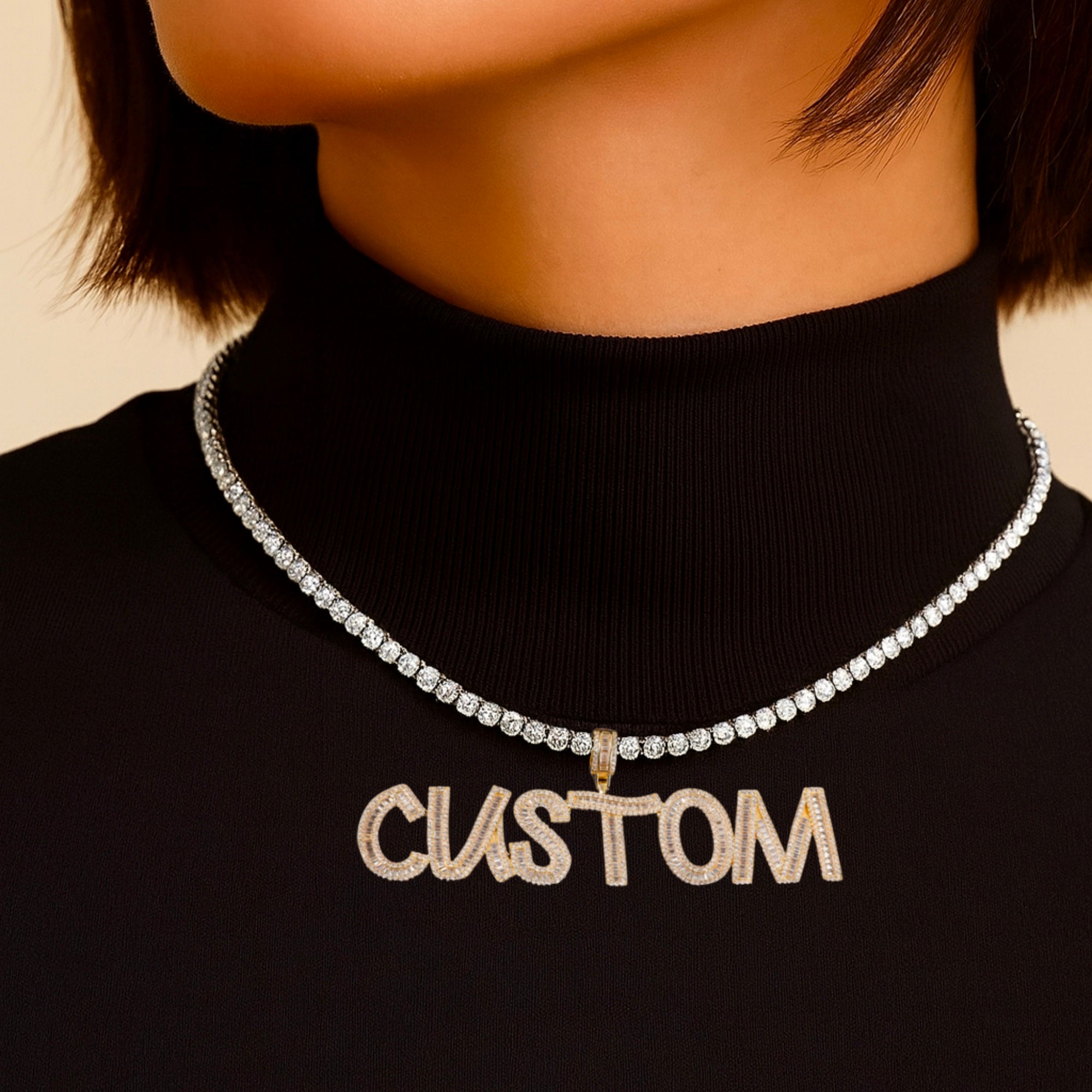 Moissanite Diamond Cut Letter Custom Pendant