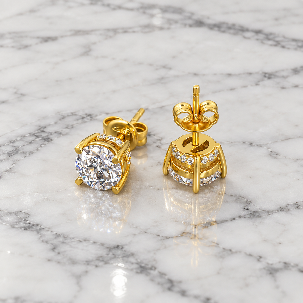 Brilliant Star Diamond Gold Earrings