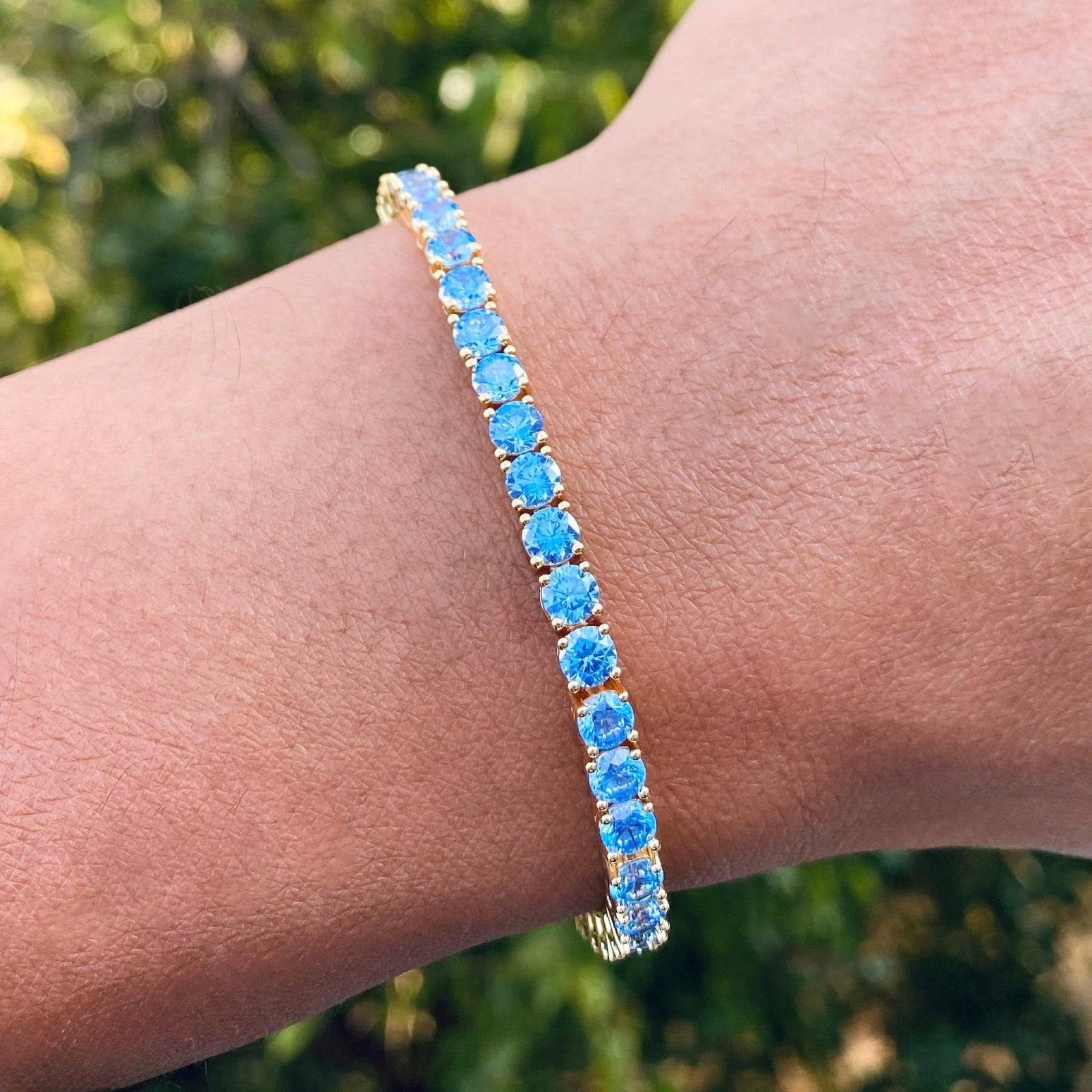 Blue Tennis Bracelet 4mm