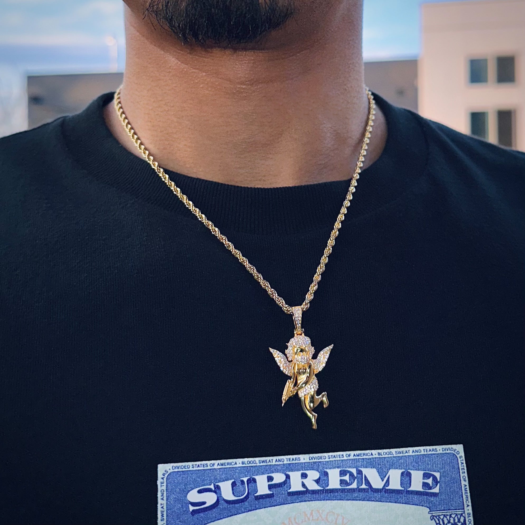 Moissanite Angel Gold Pendant 1.0cts