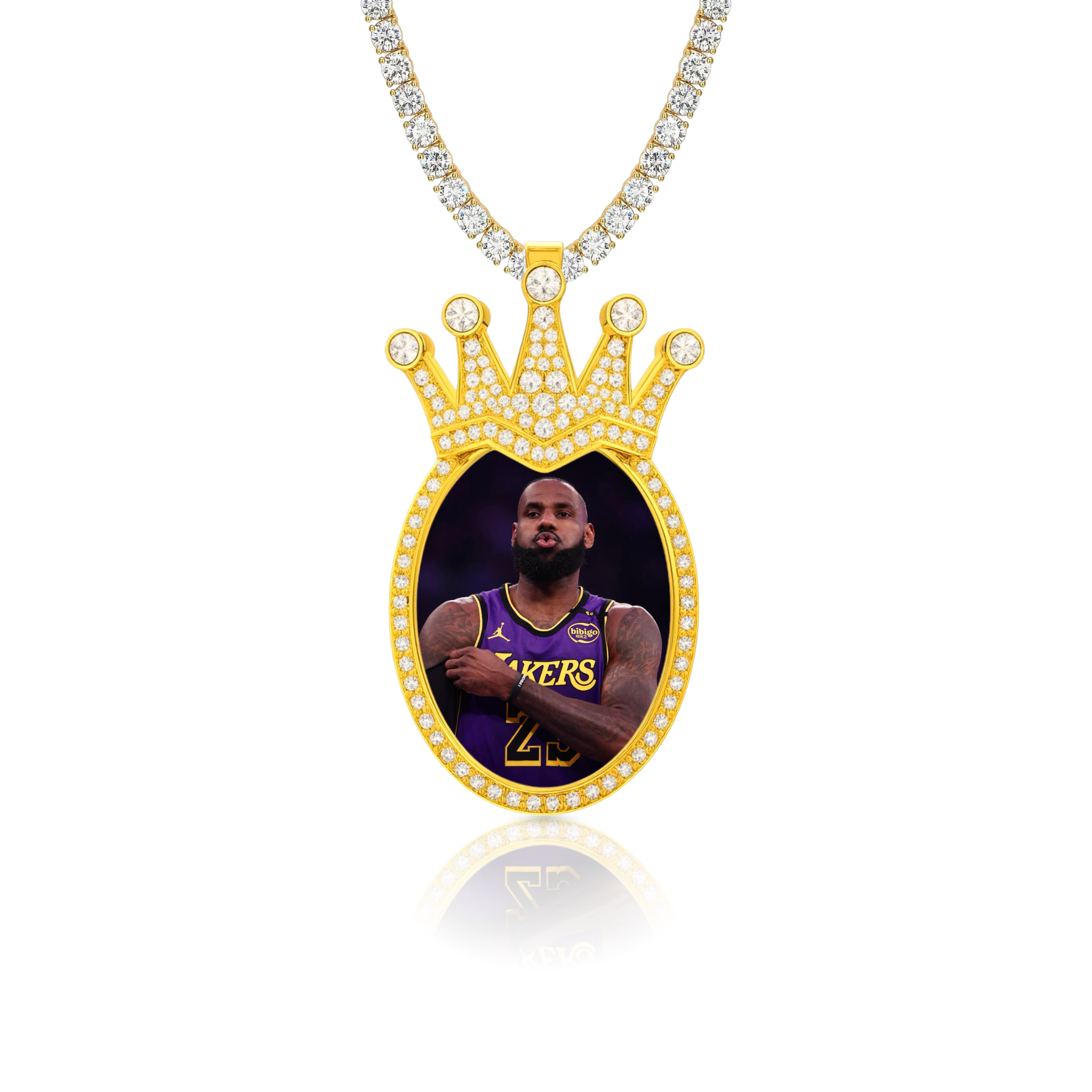 Crown Diamond Custom Photo Pendant