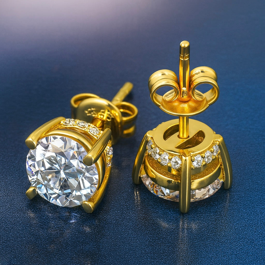 Brilliant Star Diamond Gold Earrings