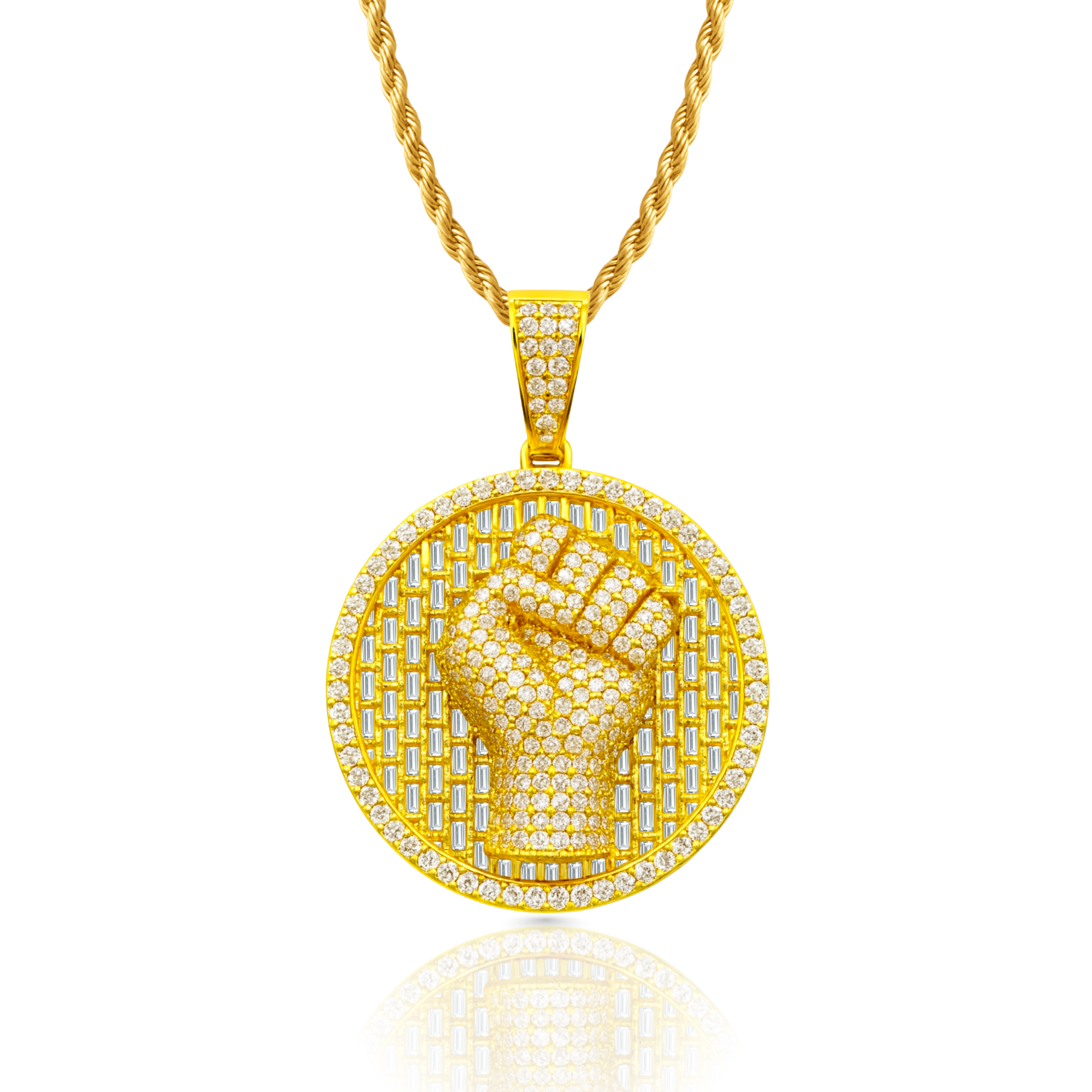 Power Fist Diamond Gold Pendant
