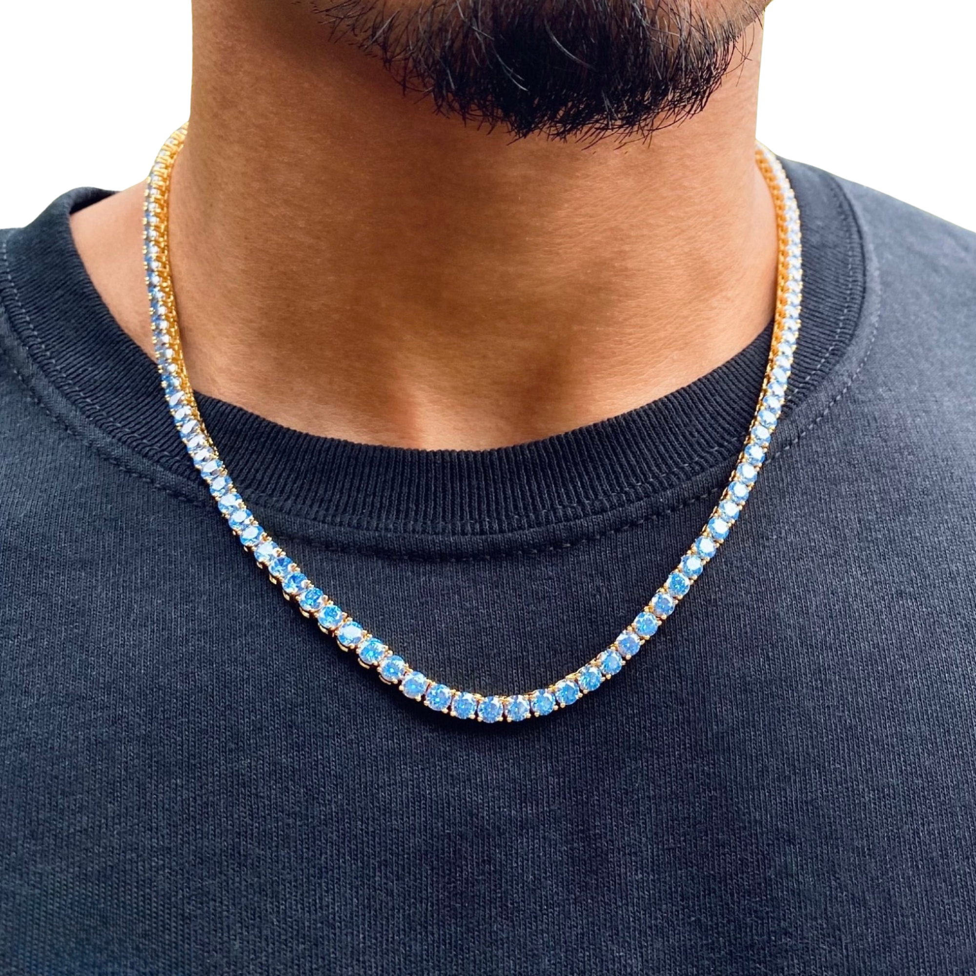 Blue Tennis Chain 4mm