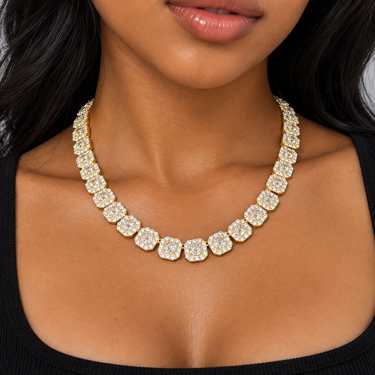 Clustered Tennis Chain Set 12mm