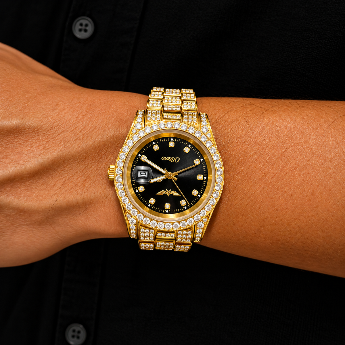 GStars Presidential 18k Gold Diamond Watch
