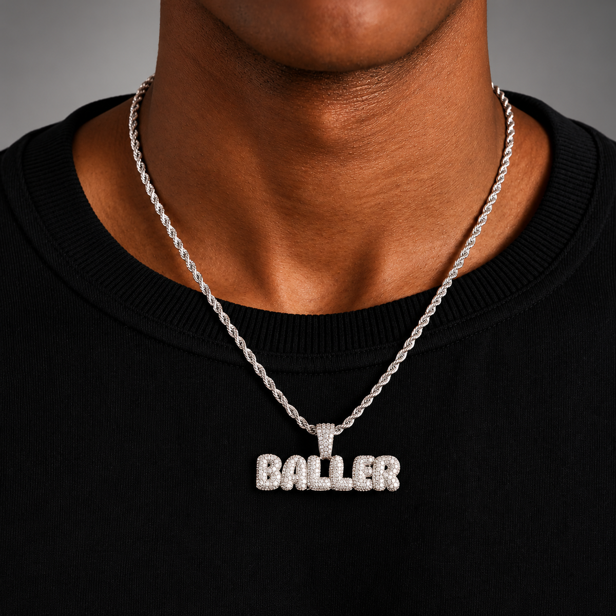 Small Bubble Letter Custom Pendant