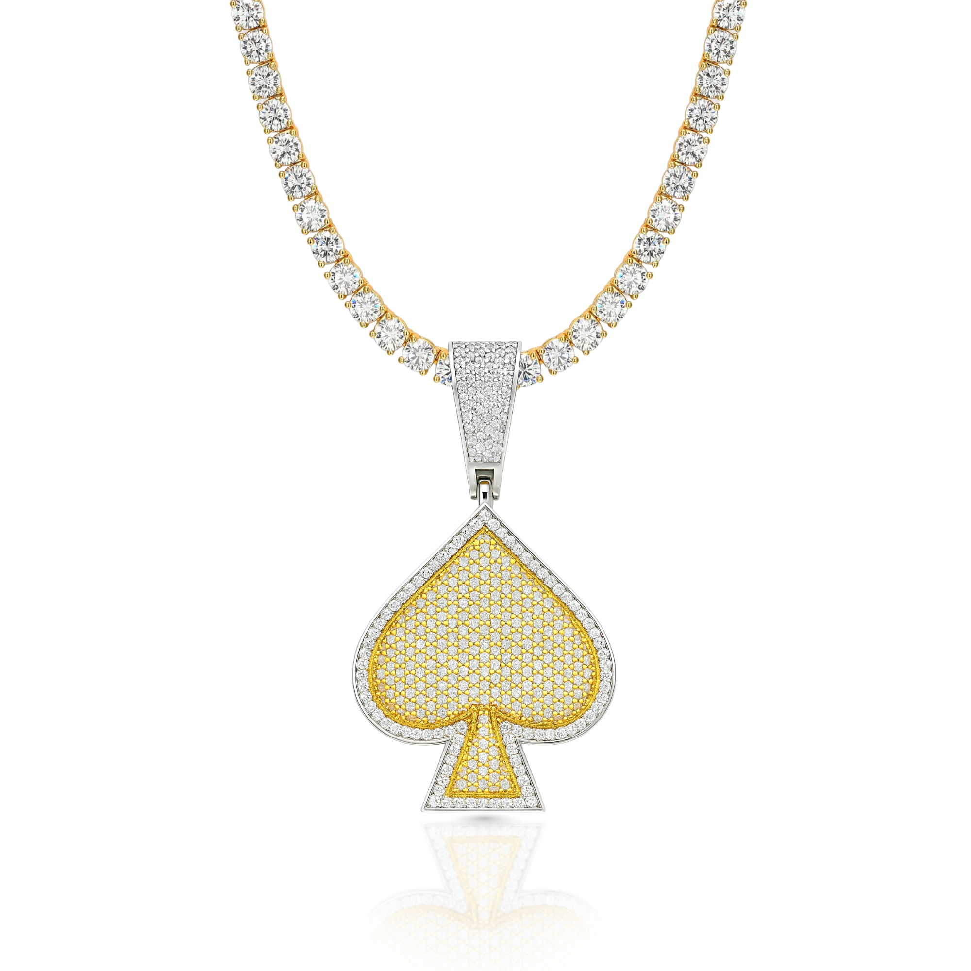 Moissanite ACE Gold Pendant 3.2cts