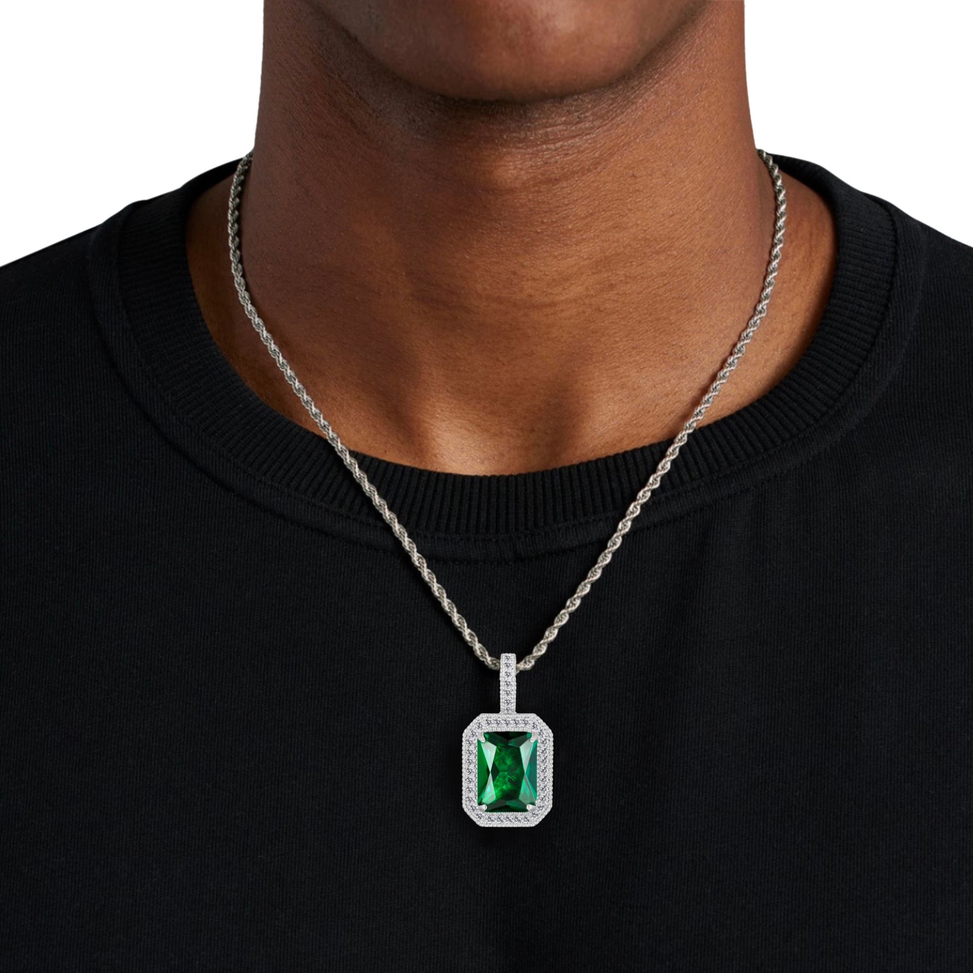 Emerald Green Diamond Pendant
