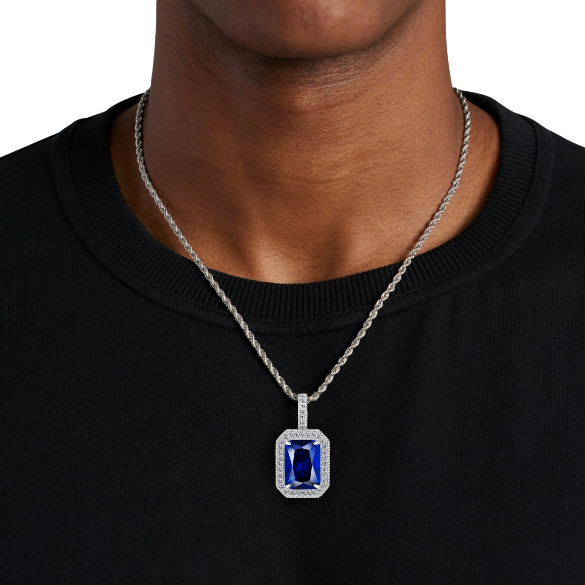 Sapphire Blue Diamond Pendant