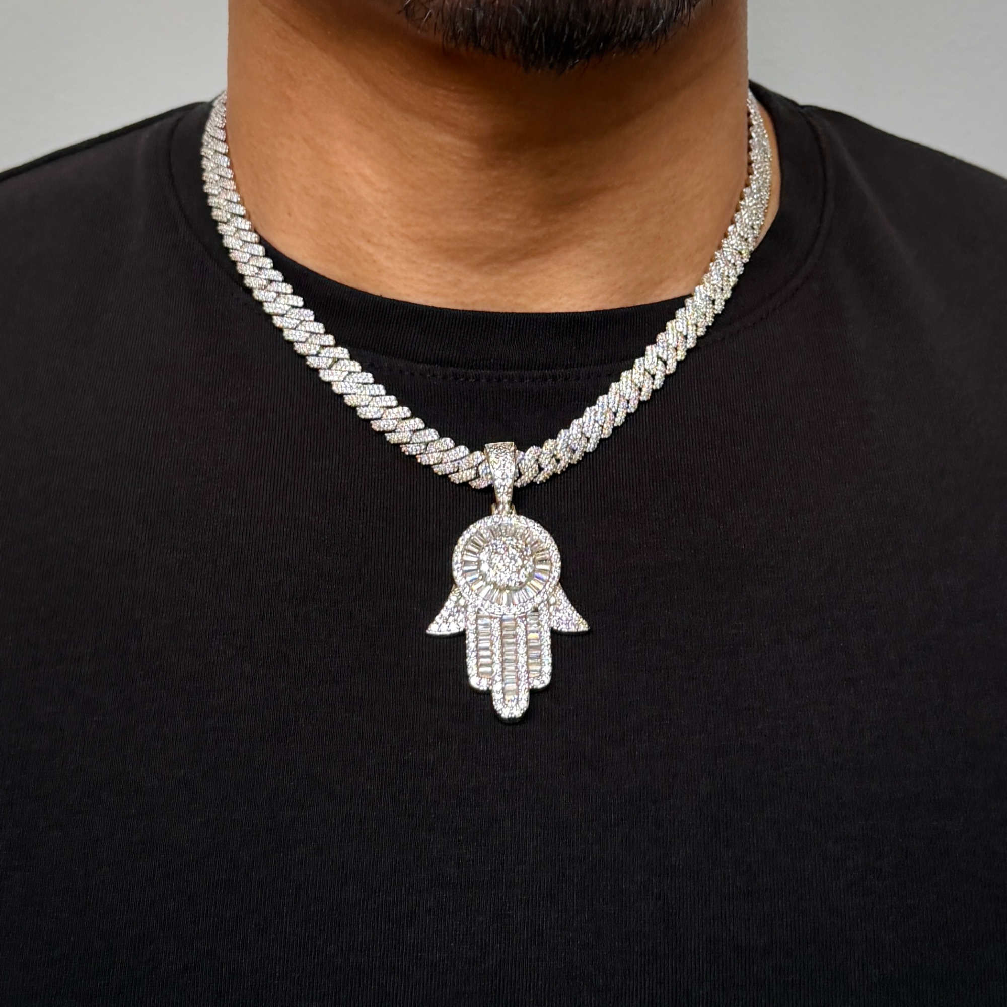 Hamsa Hand Diamond Pendant