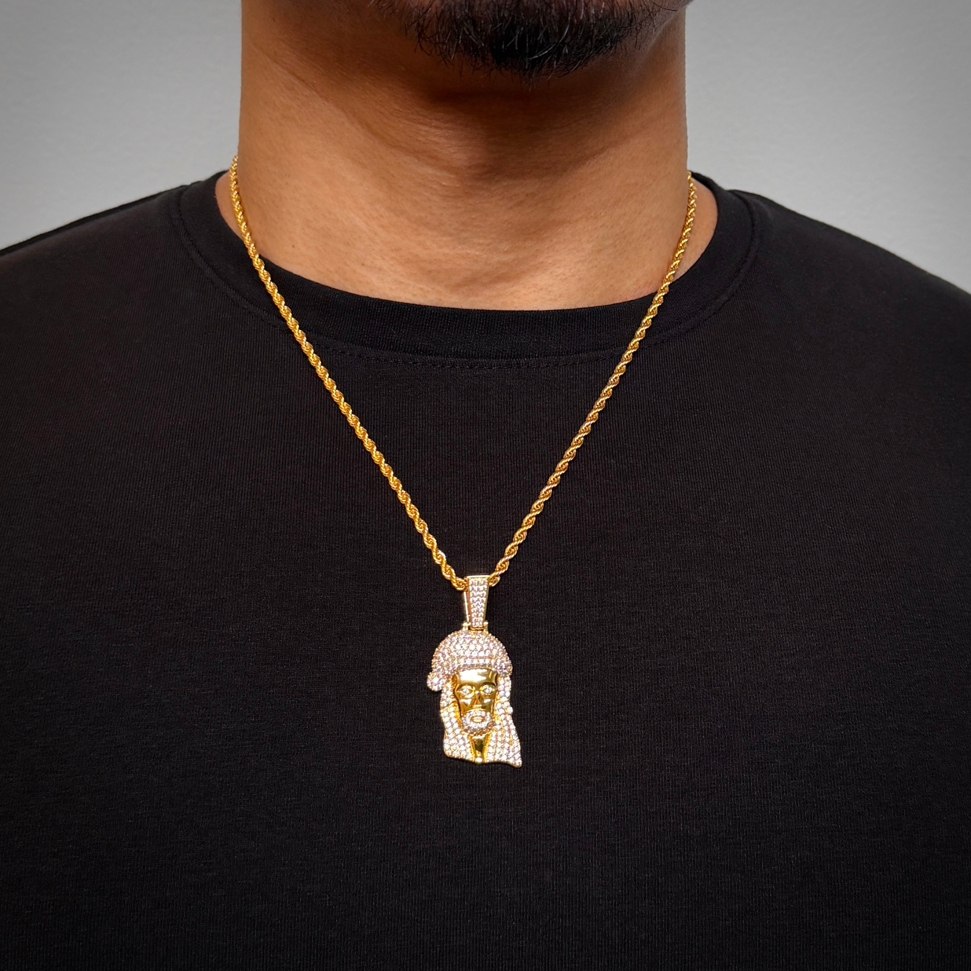 Afro Jesus Diamond Gold Pendant