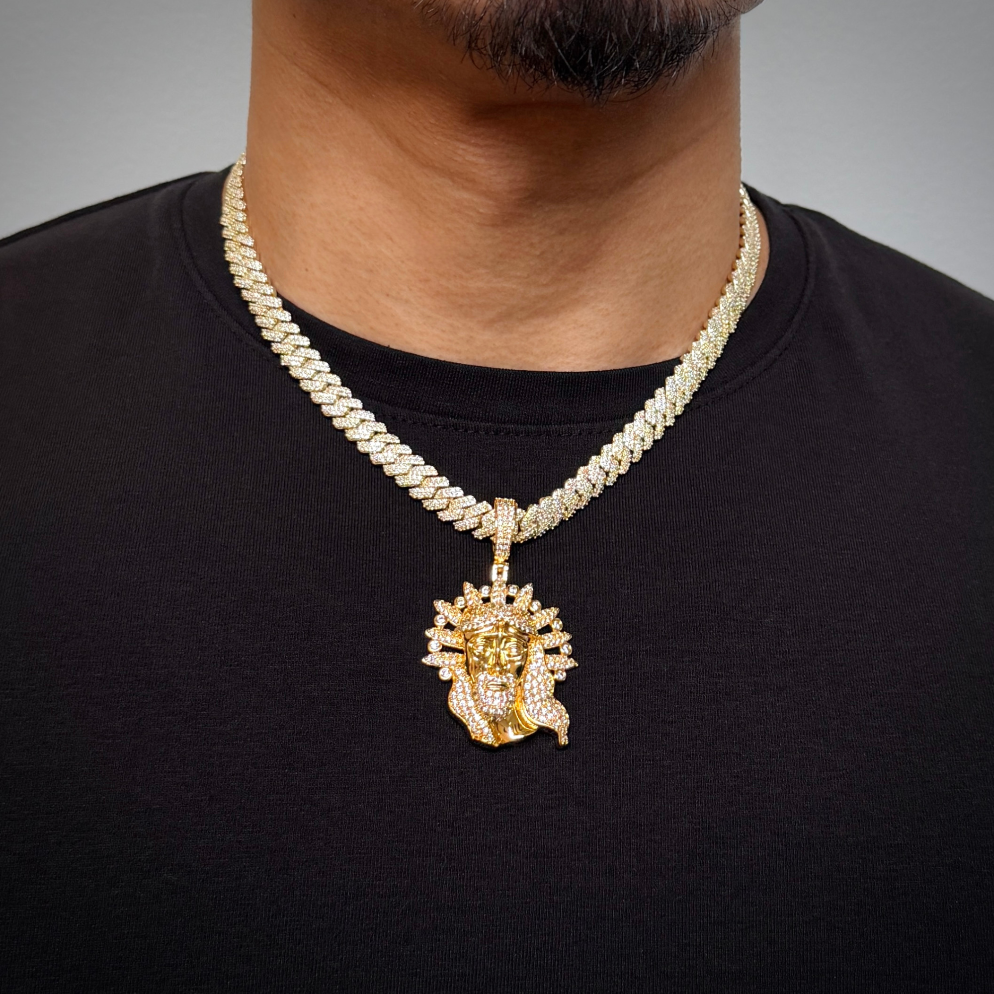 Jesus Diamond Gold Pendant