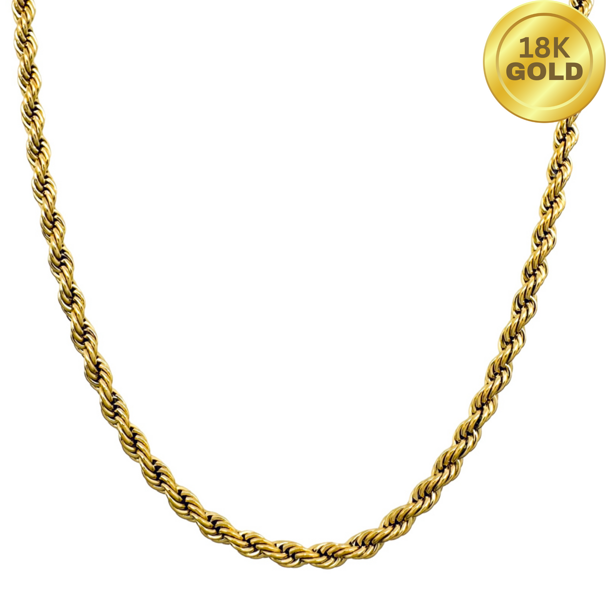 18k Solid Gold Rope Chain 2.7mm GoldStarsDC Jewelry Co.