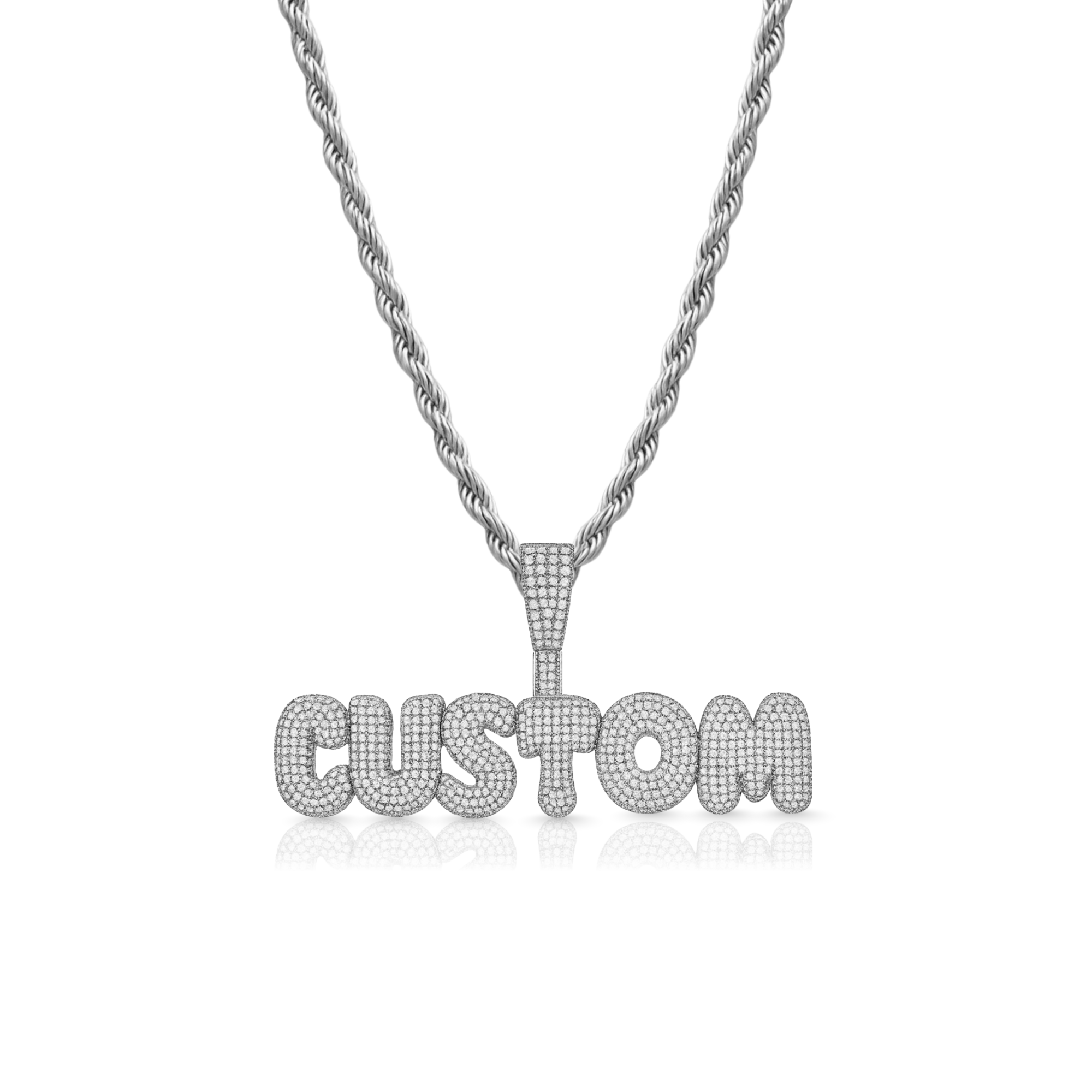 Small Bubble Letter Custom Pendant