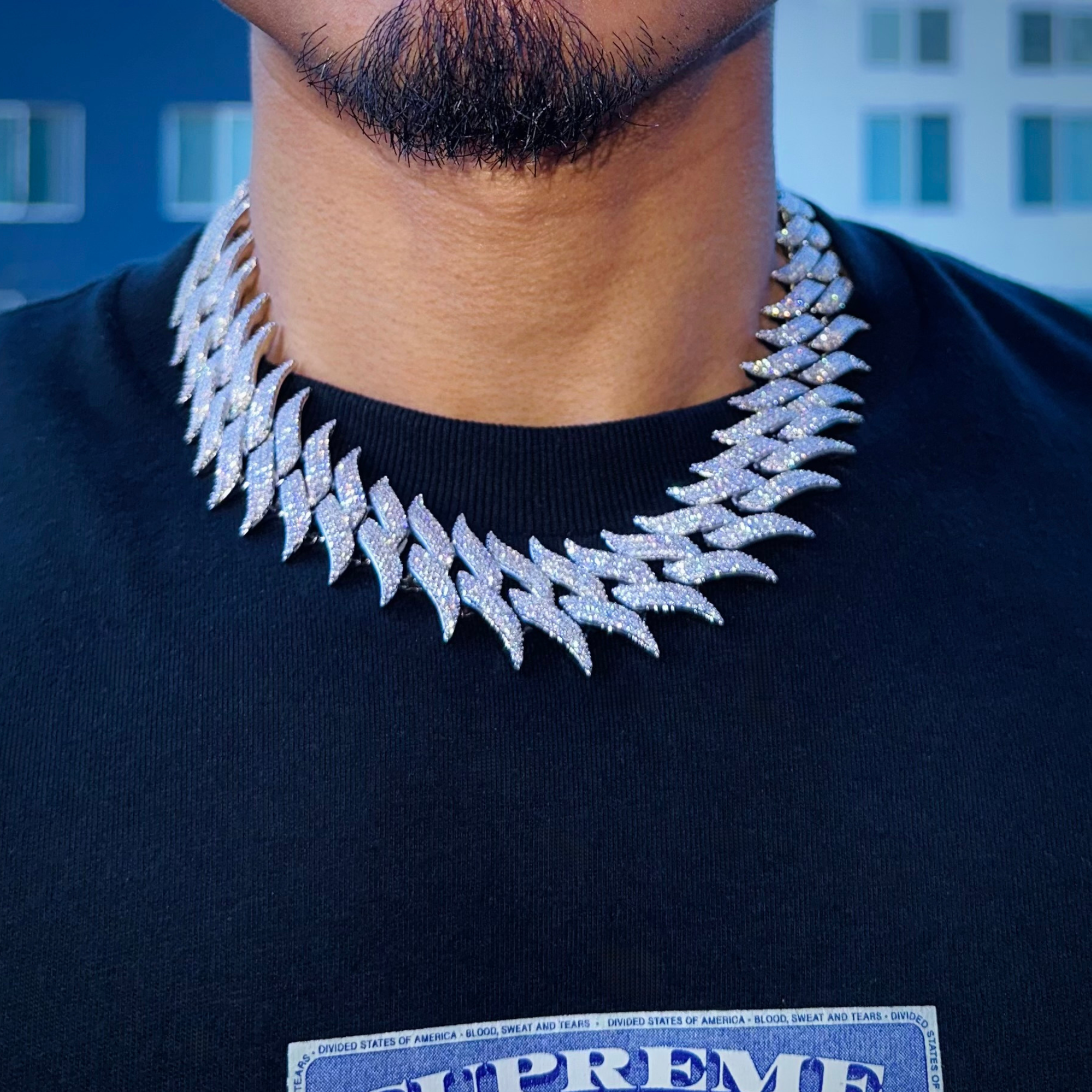 Spike Diamond Chain Gold 29mm