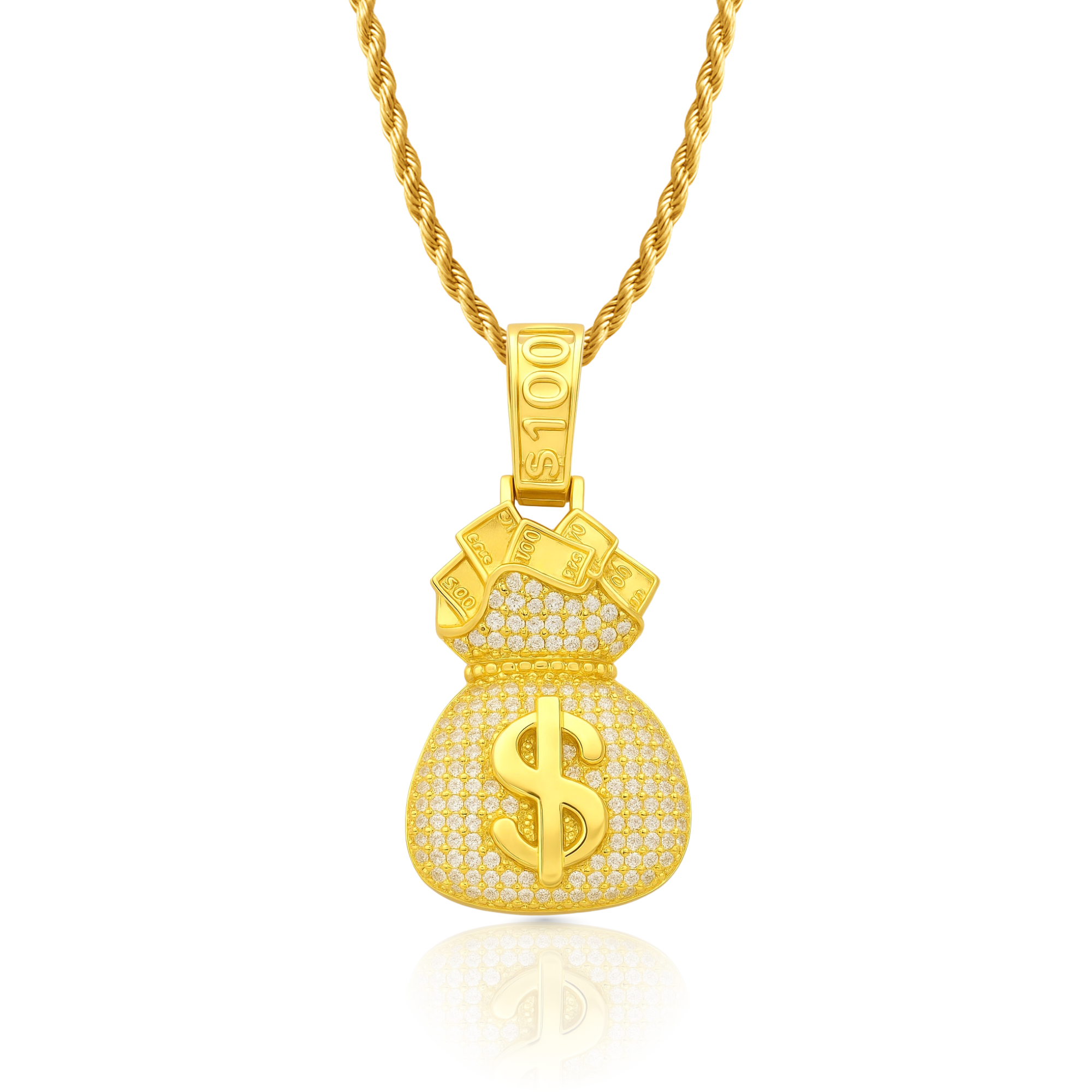 Hundo Bag Diamond Bag Gold Pendant