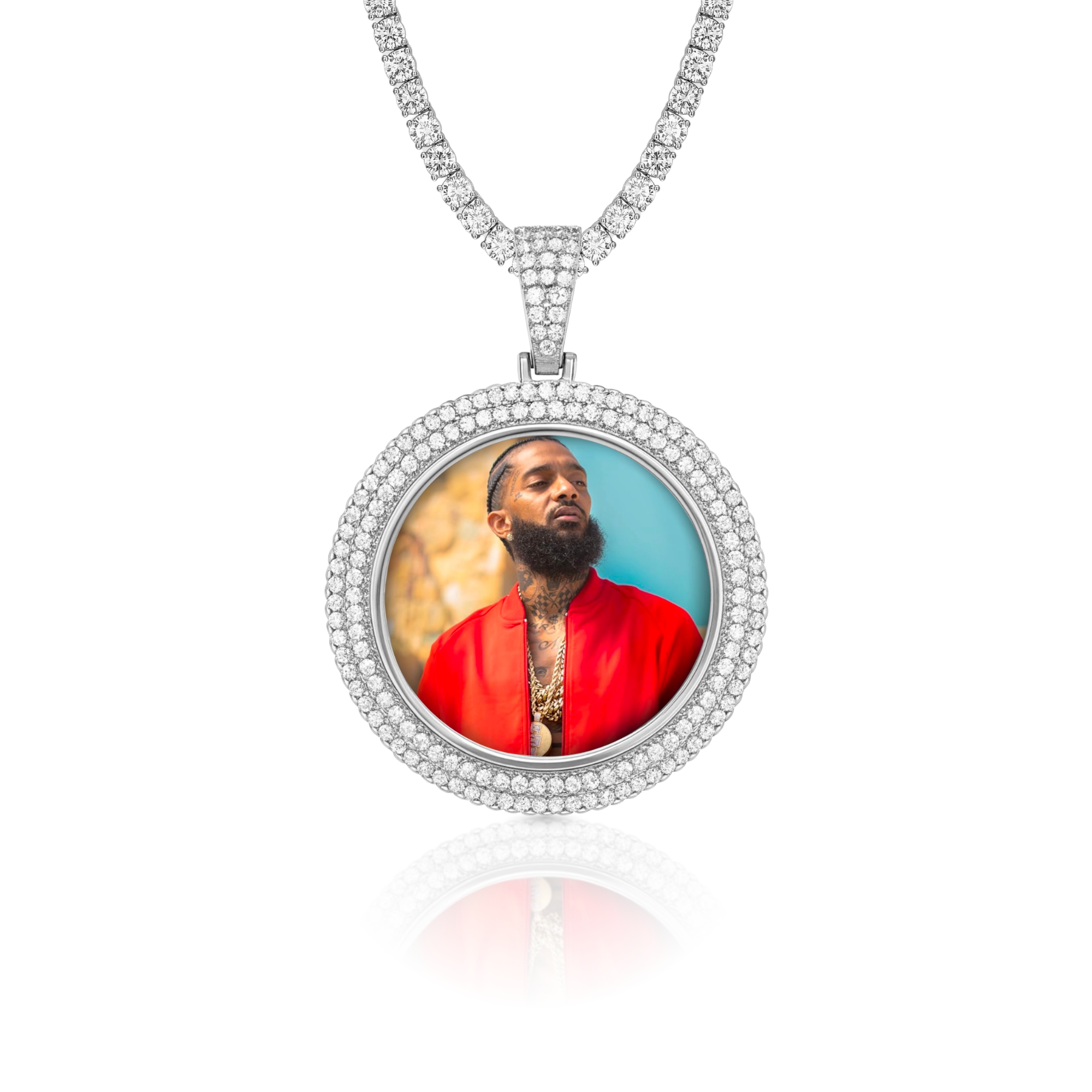 Double Diamond Custom Photo Pendant