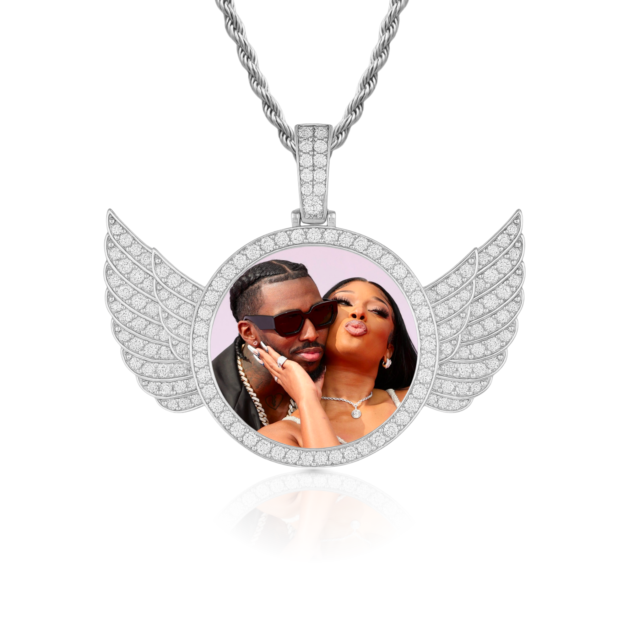 Round Wing Custom Photo Pendant