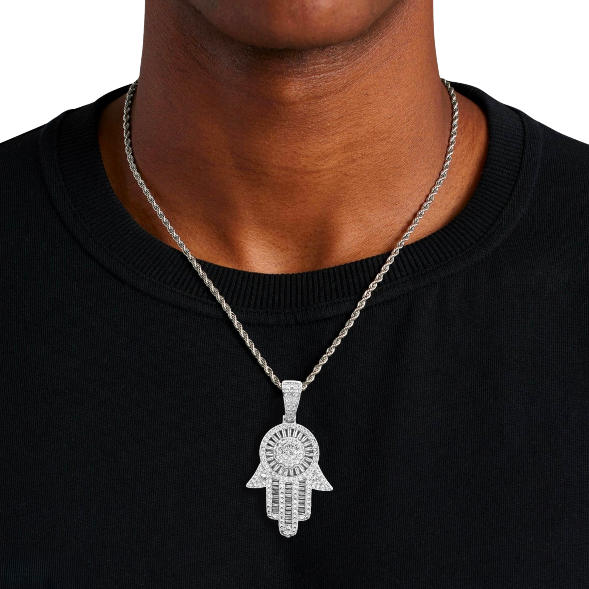 Hamsa Hand Diamond Pendant