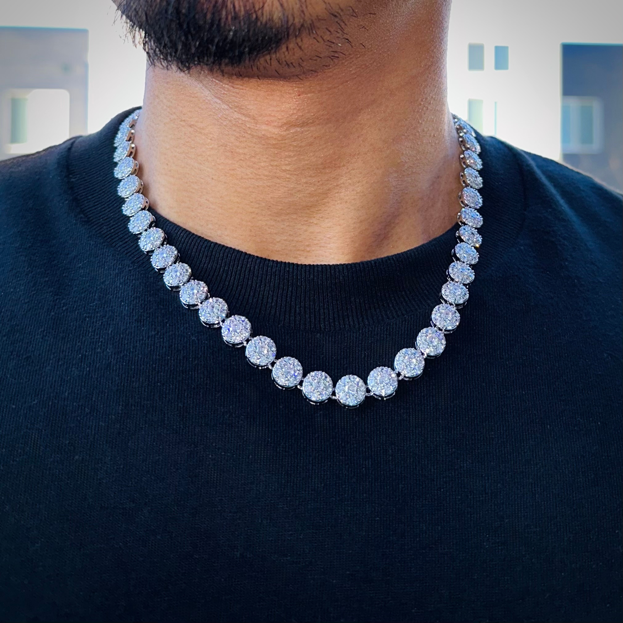 Clustered Round Tennis Chain 10mm