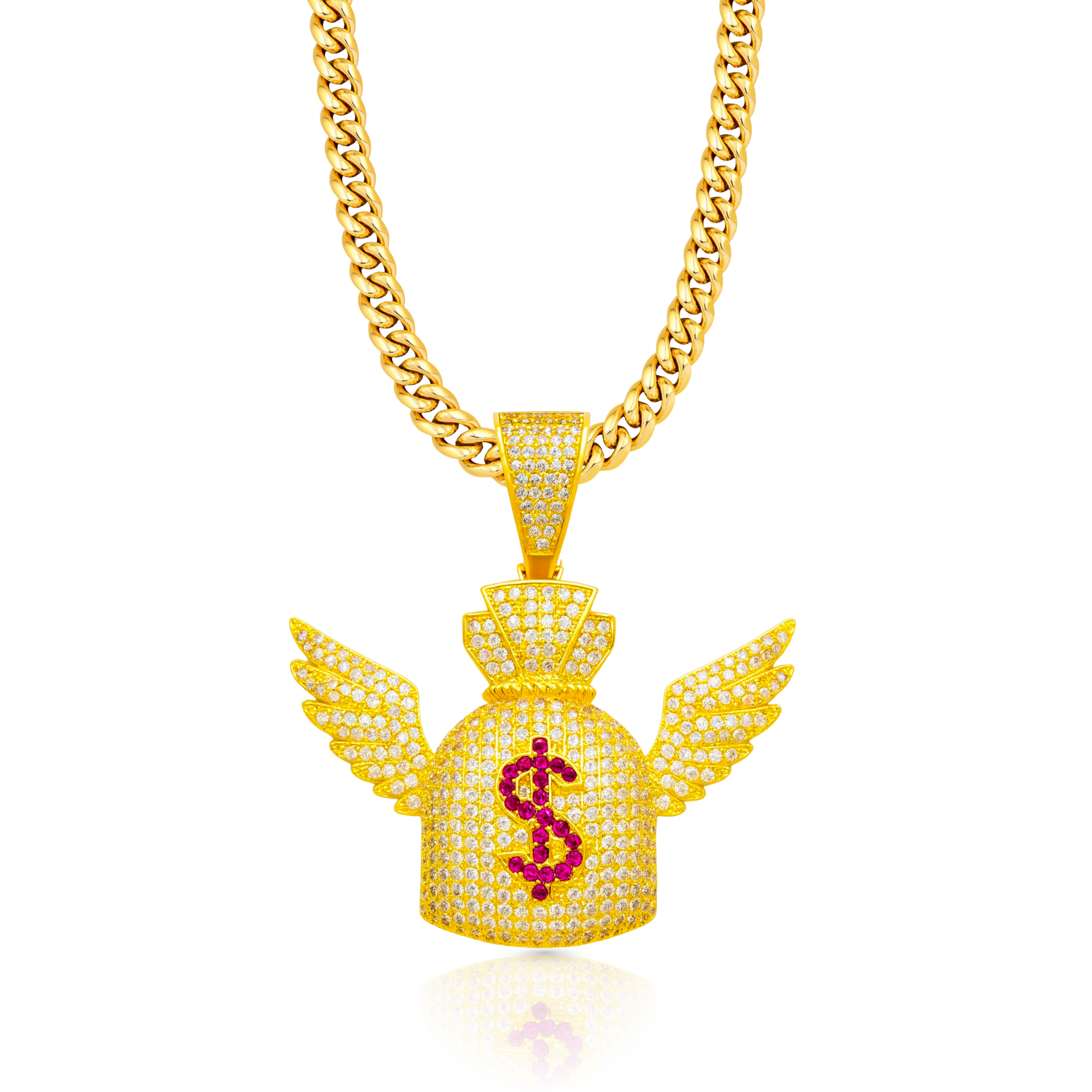 Money Wings Diamond Gold Pendant